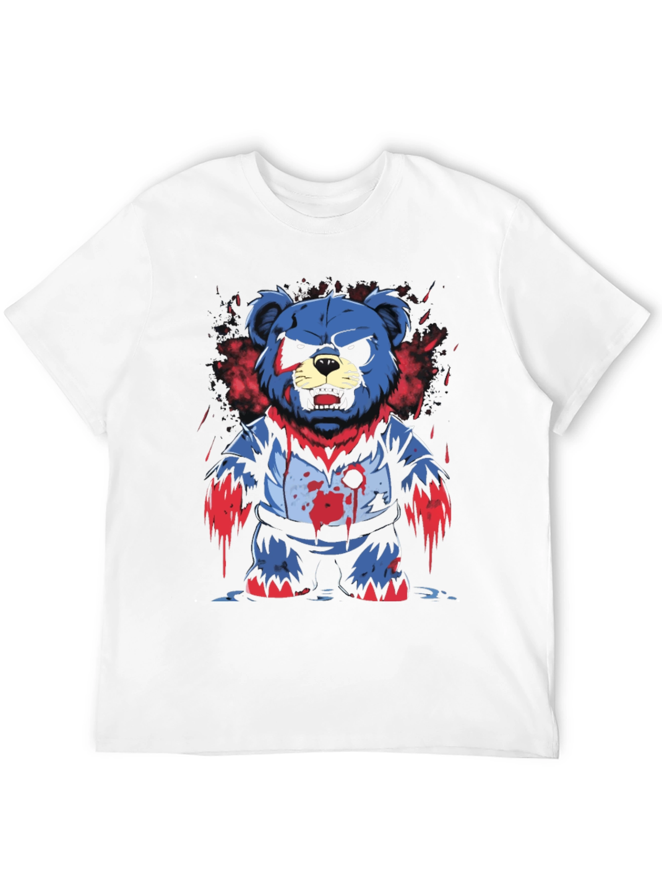 Mens Graphic Tee: Zombie Bear Design