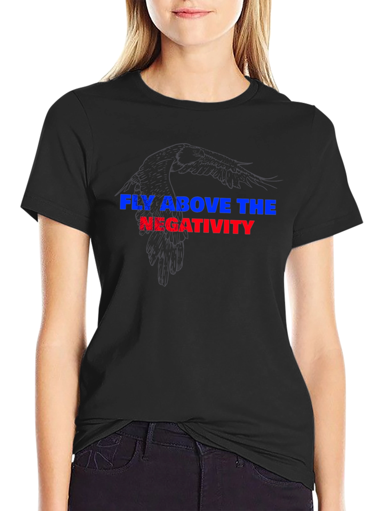 Fly Above Negativity Black Graphic Tee
