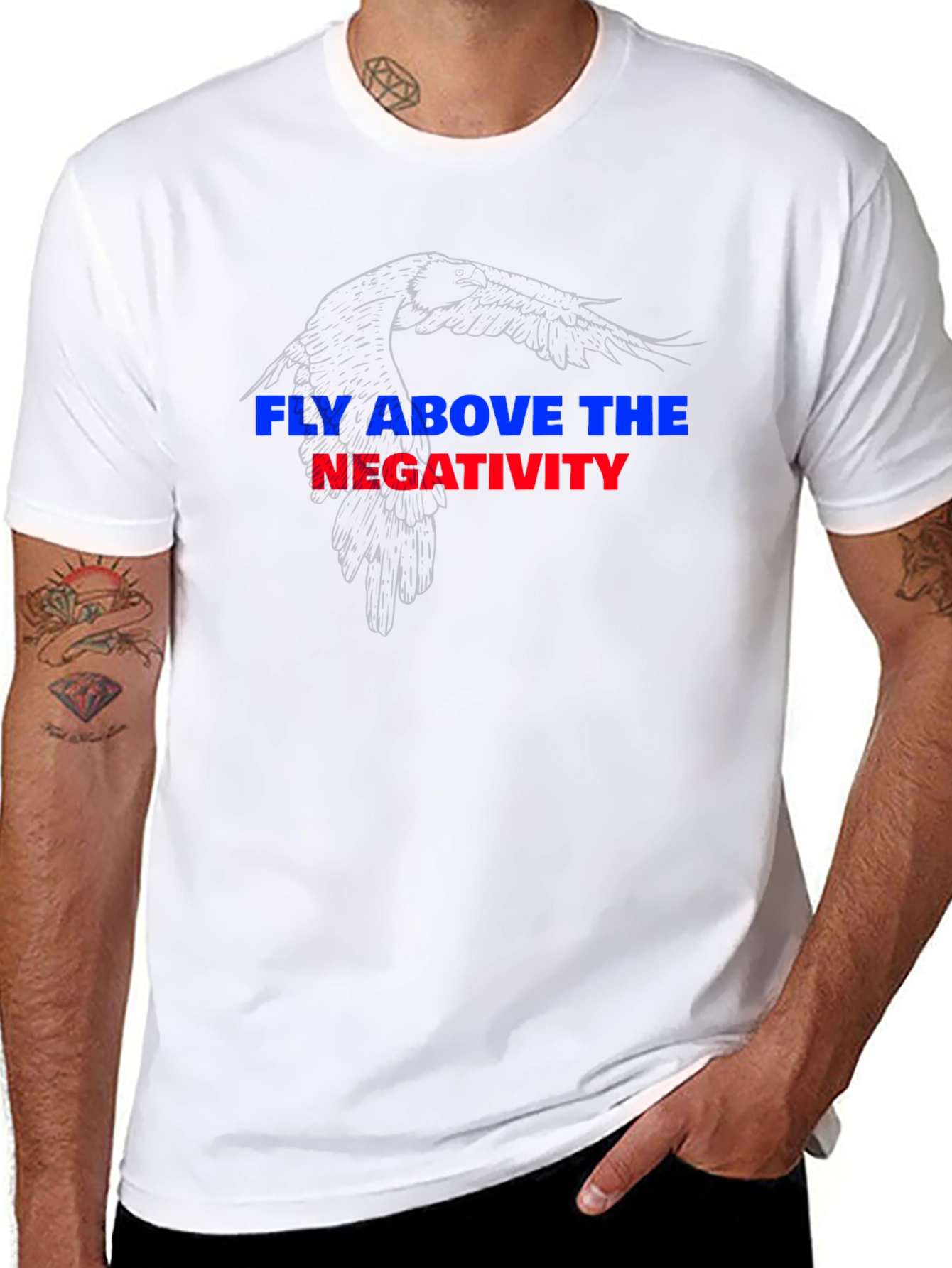 Fly Above Negativity Black Graphic Tee