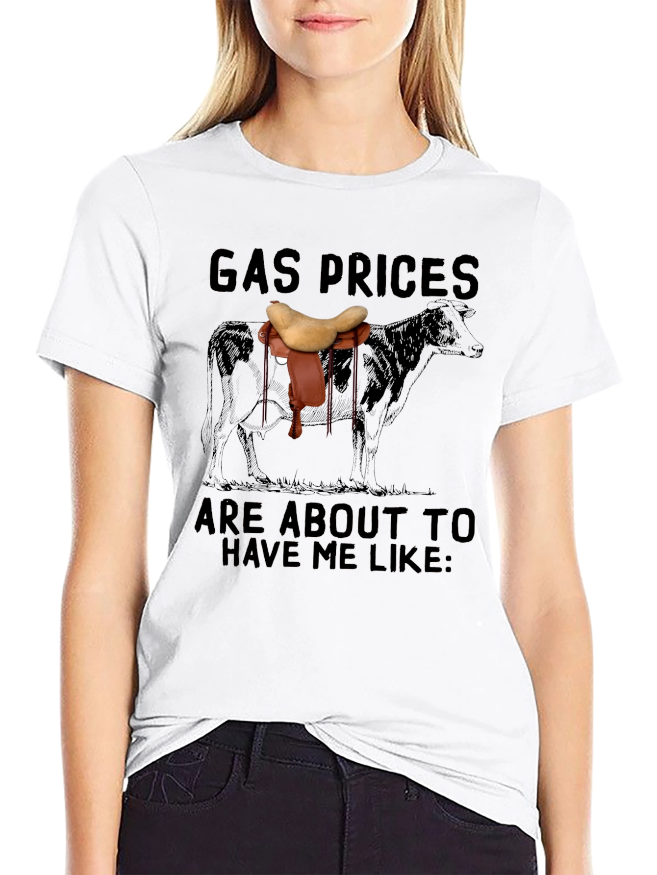 Gas Prices Cow Saddle T-Shirt
