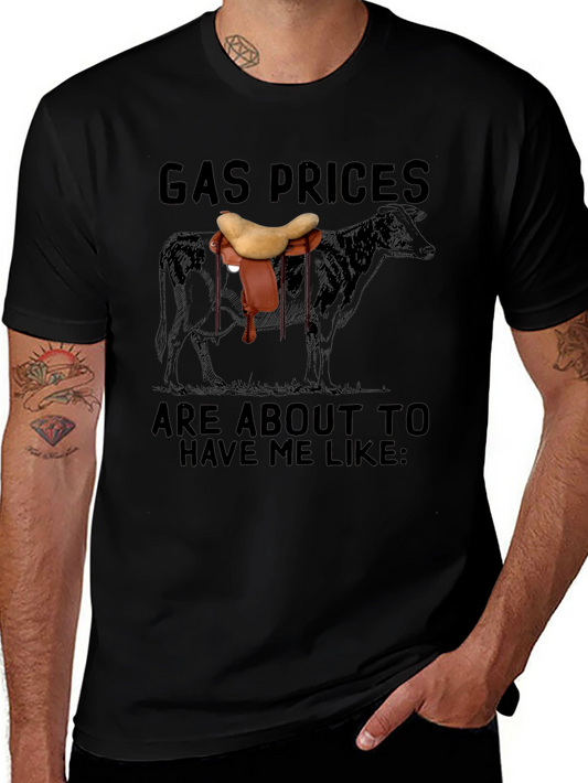 Gas Prices Cow Saddle T-Shirt
