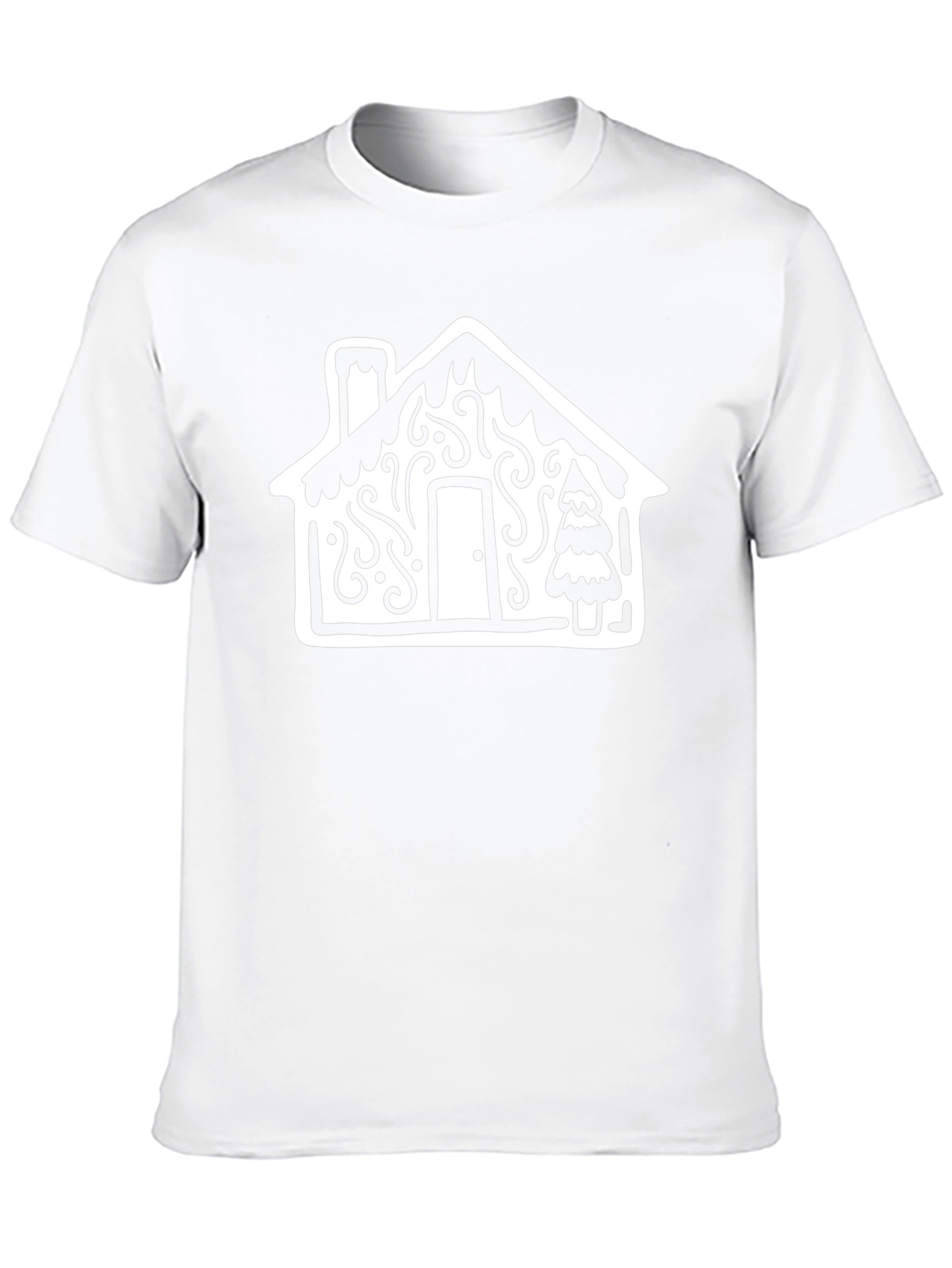Festive House Graphic Tee - Black Cotton Blend