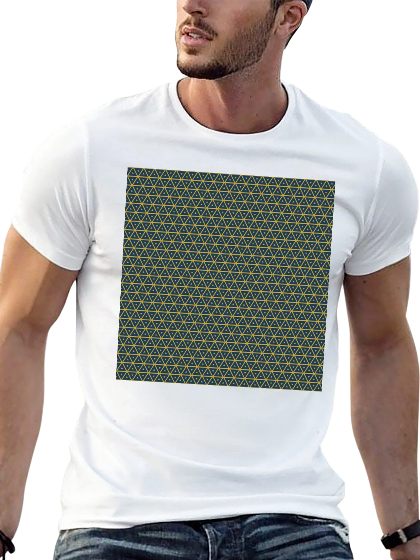 Geometric Print Crew Neck T-Shirt