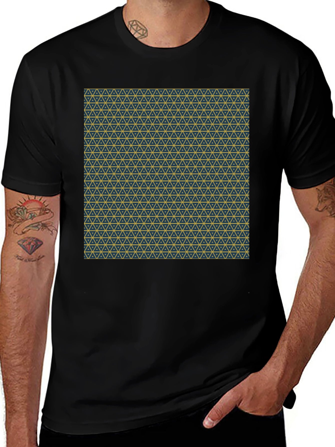 Geometric Print Crew Neck T-Shirt