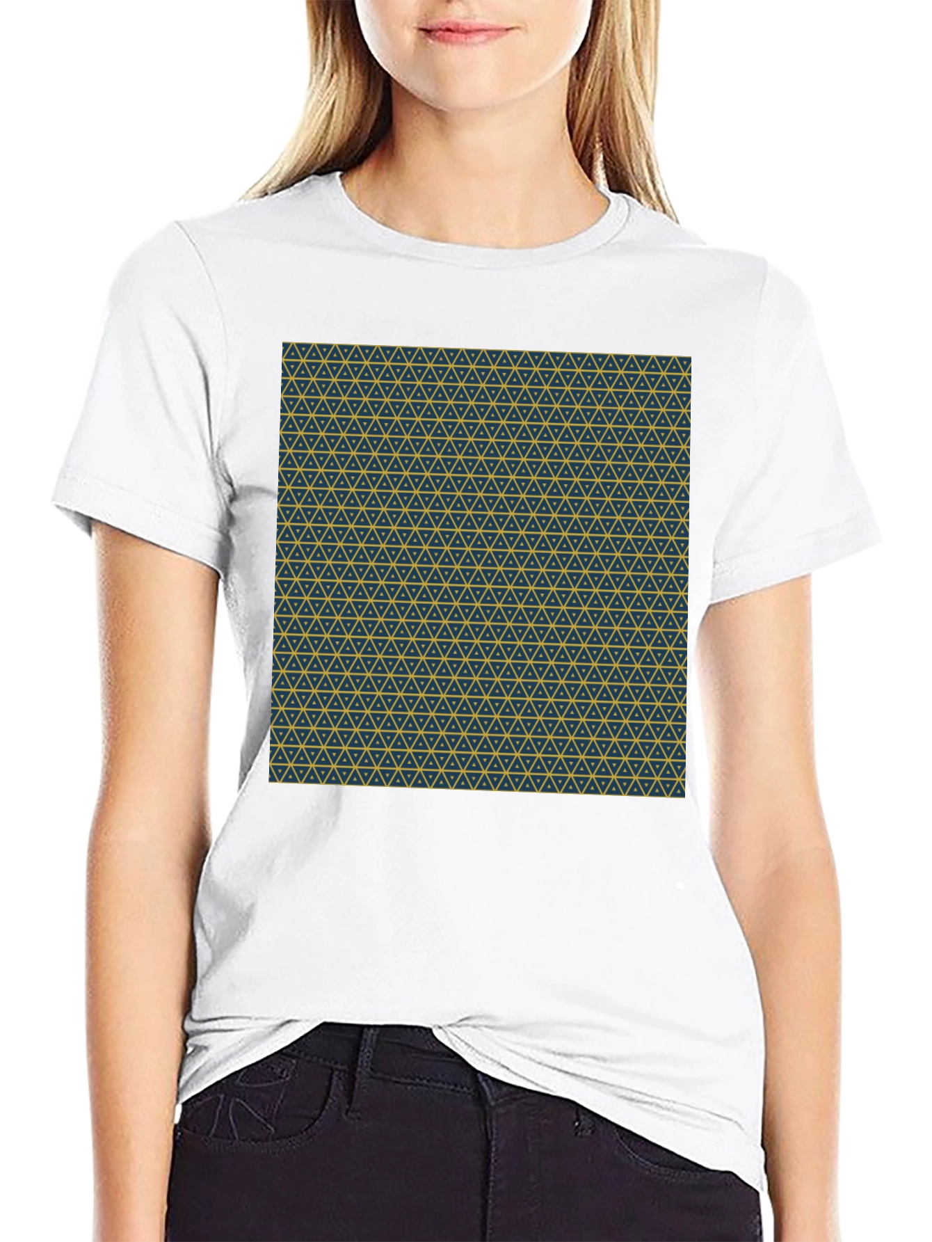 Geometric Print Crew Neck T-Shirt