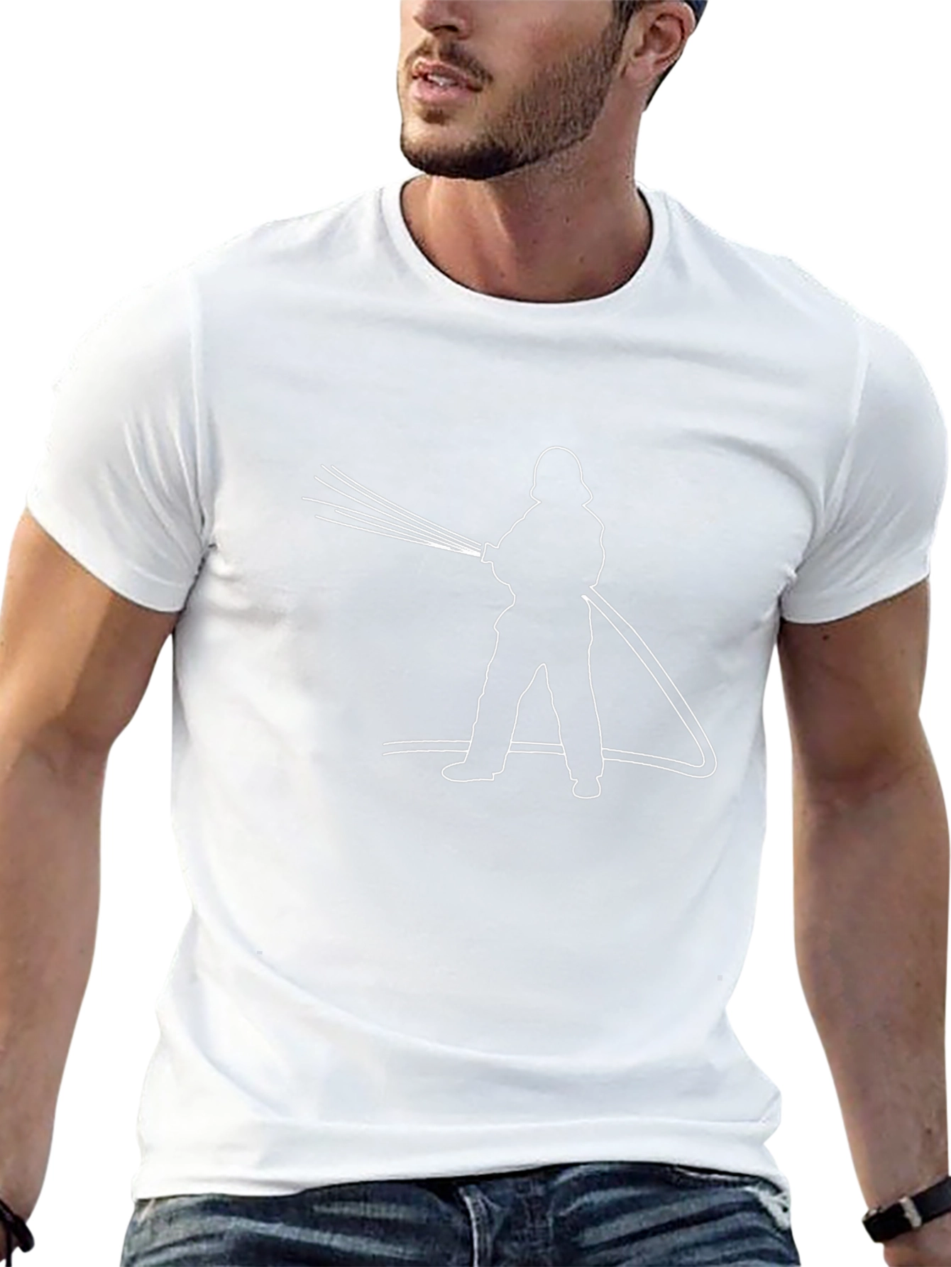 Firefighter Hose Silhouette Graphic Tee