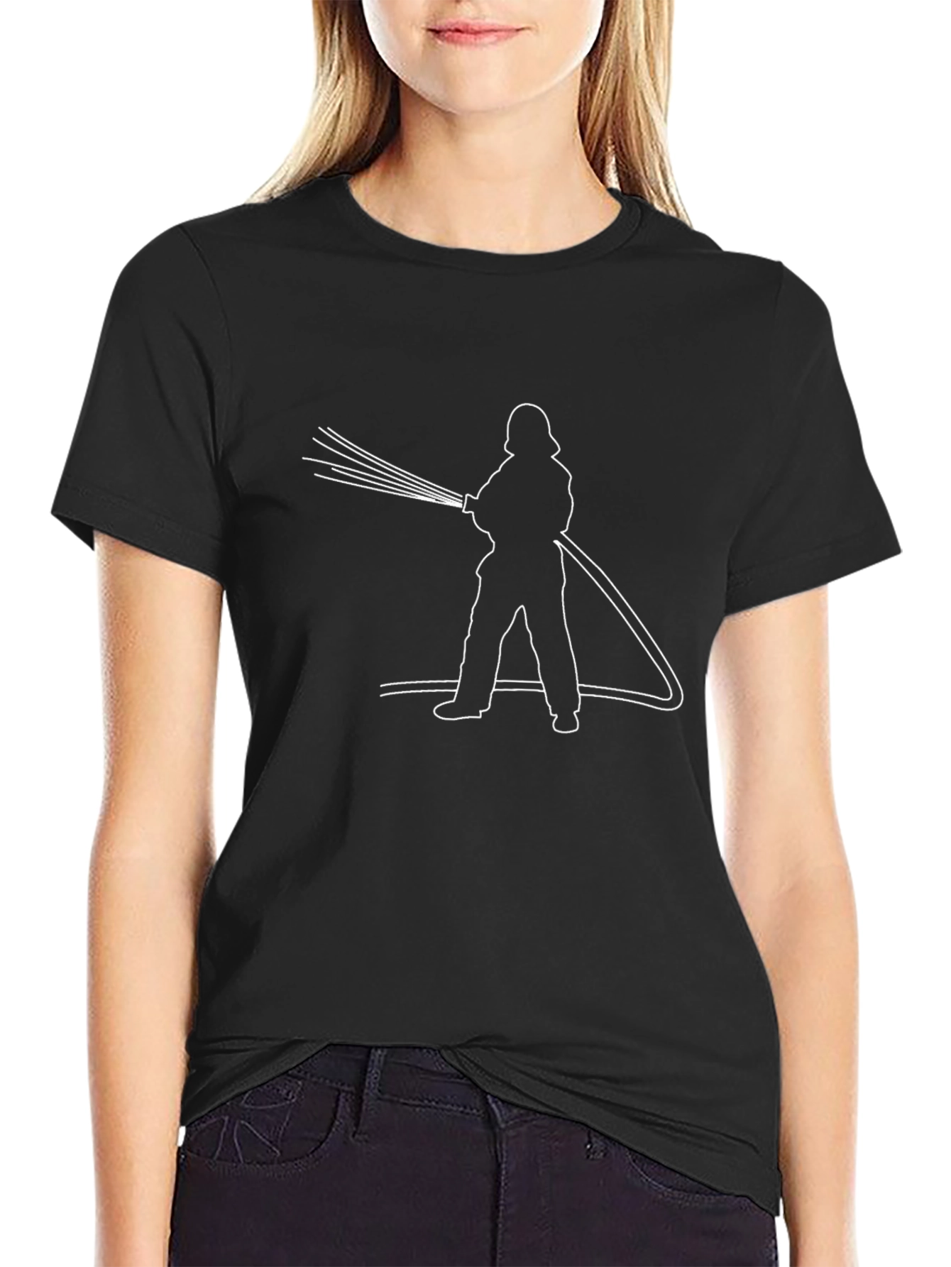 Firefighter Hose Silhouette Graphic Tee