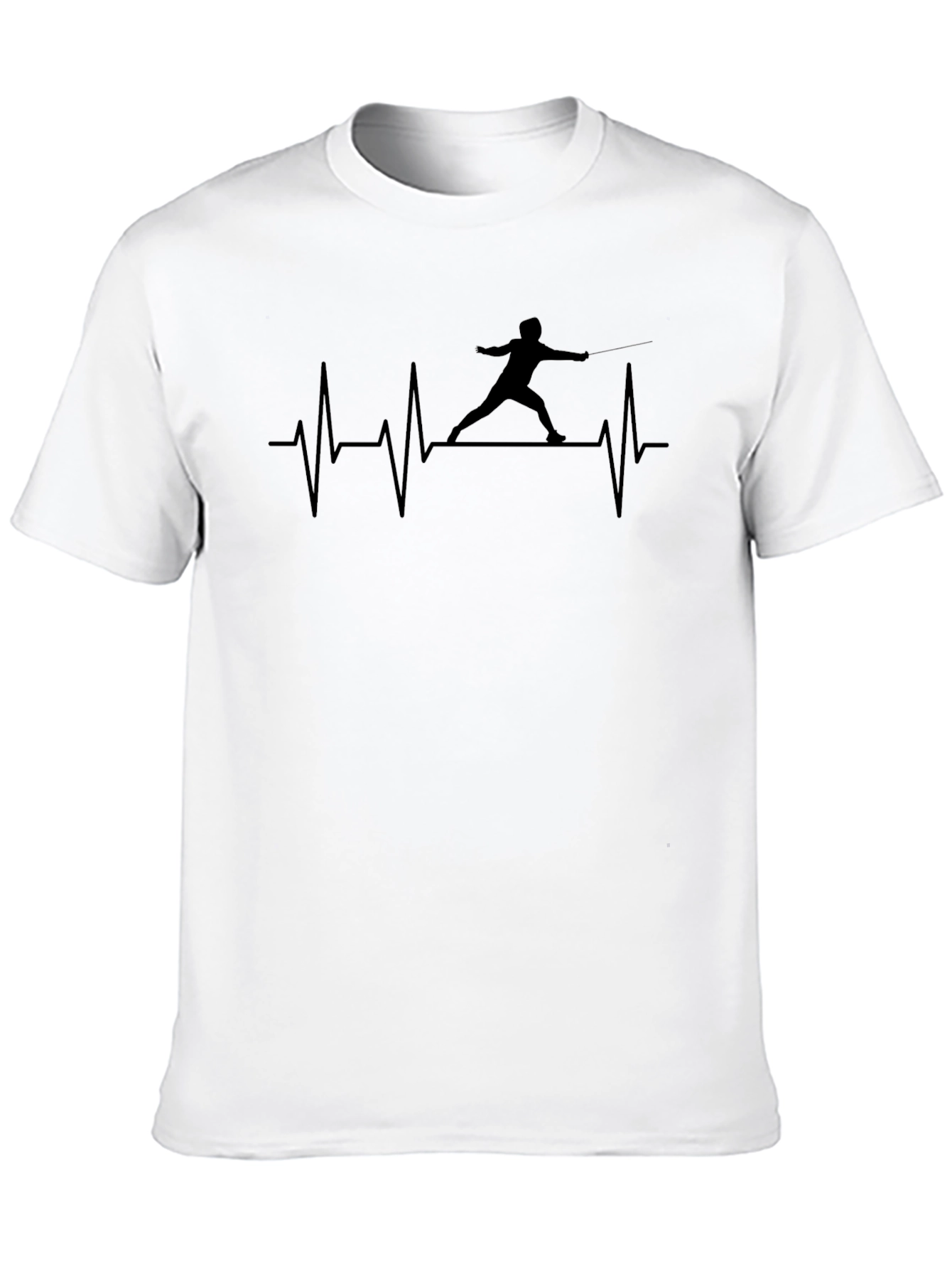 Fencer Heartbeat T-Shirt - Black Cotton Tee