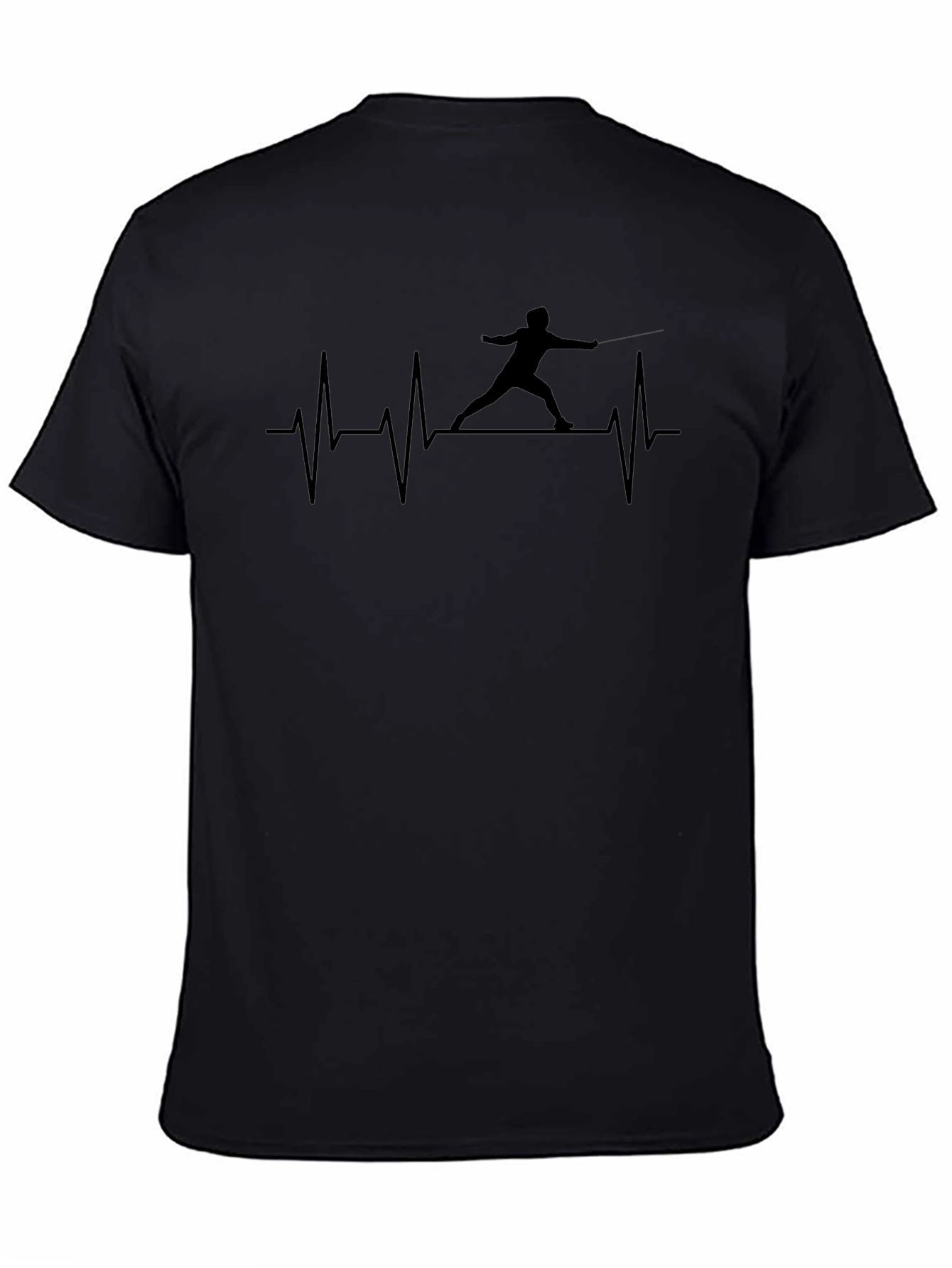 Fencer Heartbeat T-Shirt - Black Cotton Tee