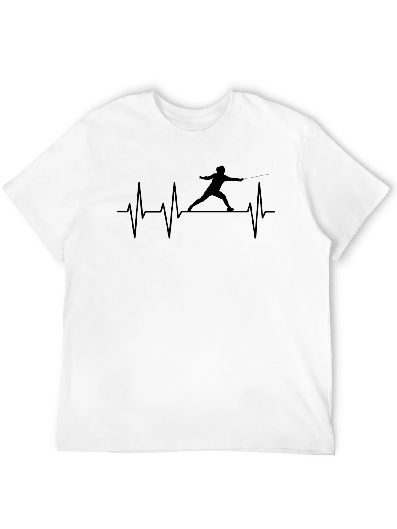 Fencer Heartbeat T-Shirt - Black Cotton Tee