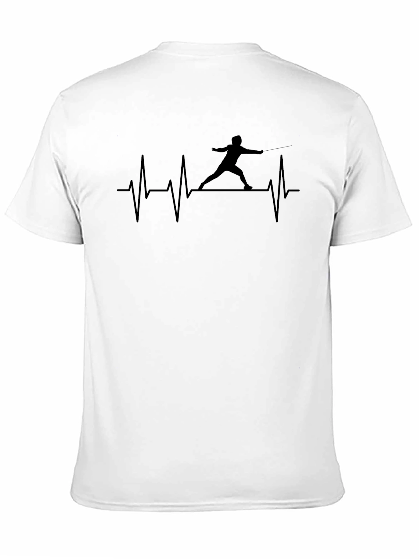Fencer Heartbeat T-Shirt - Black Cotton Tee