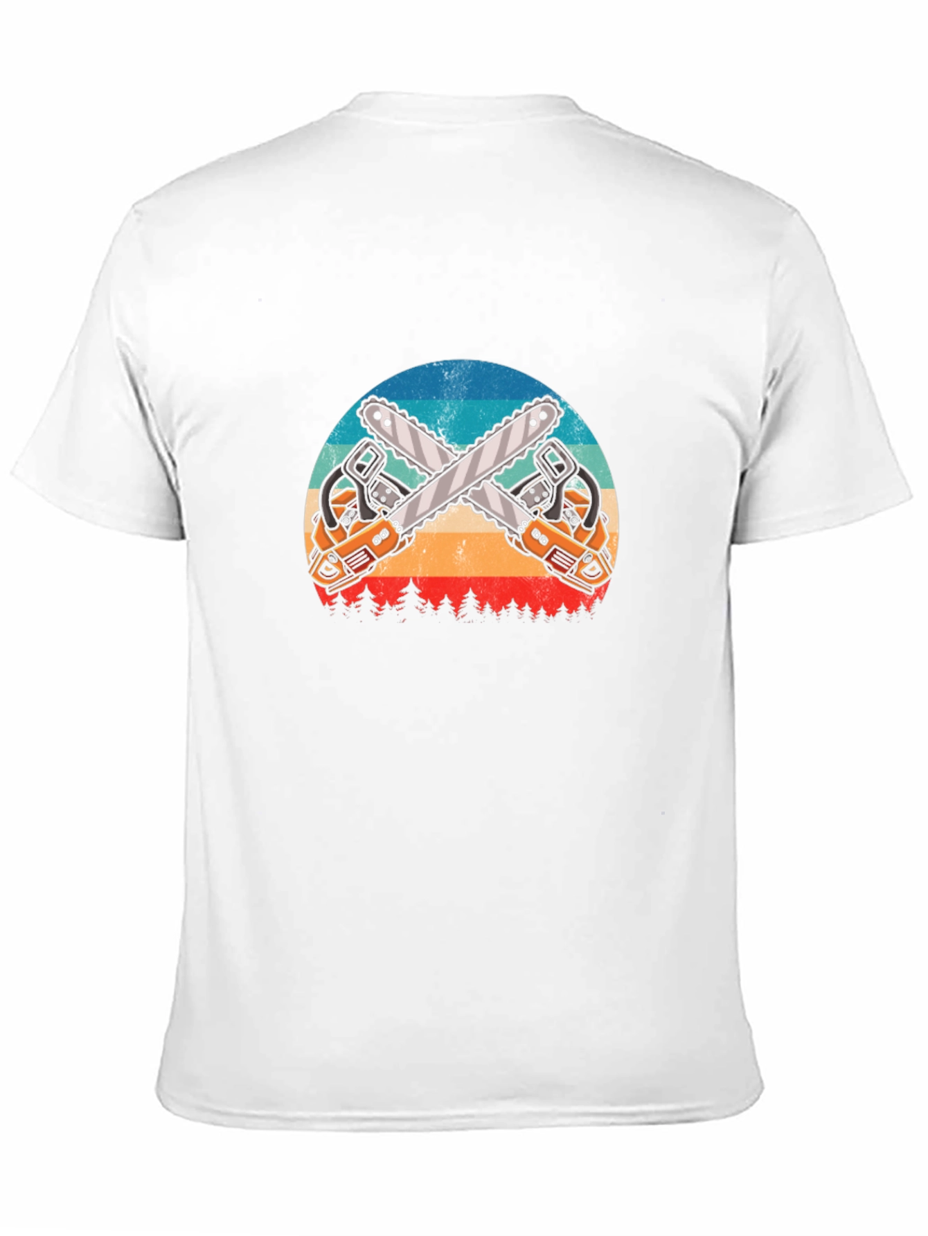 Crossed Chainsaws Black Graphic T-Shirt