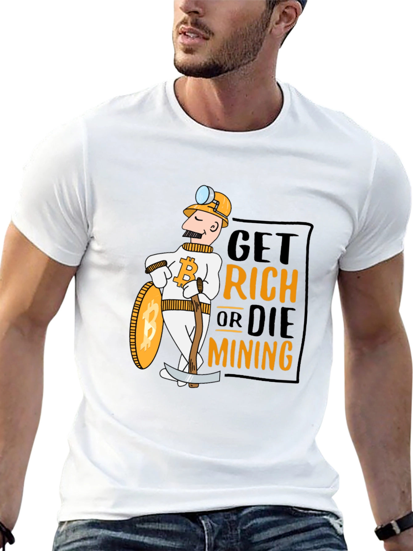 Get Rich or Die Mining Bitcoin Crypto T-Shirt