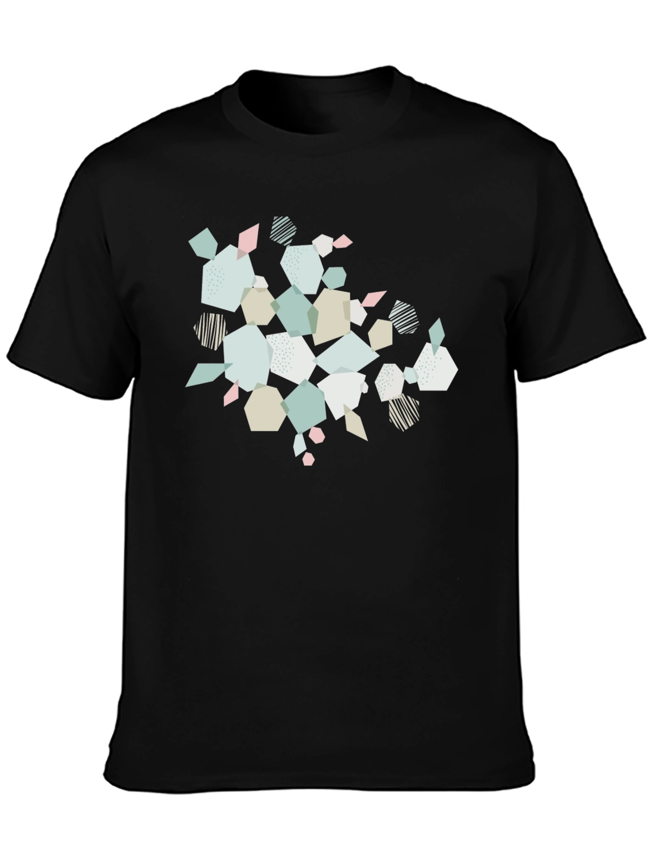 Geometric Print Black T-Shirt