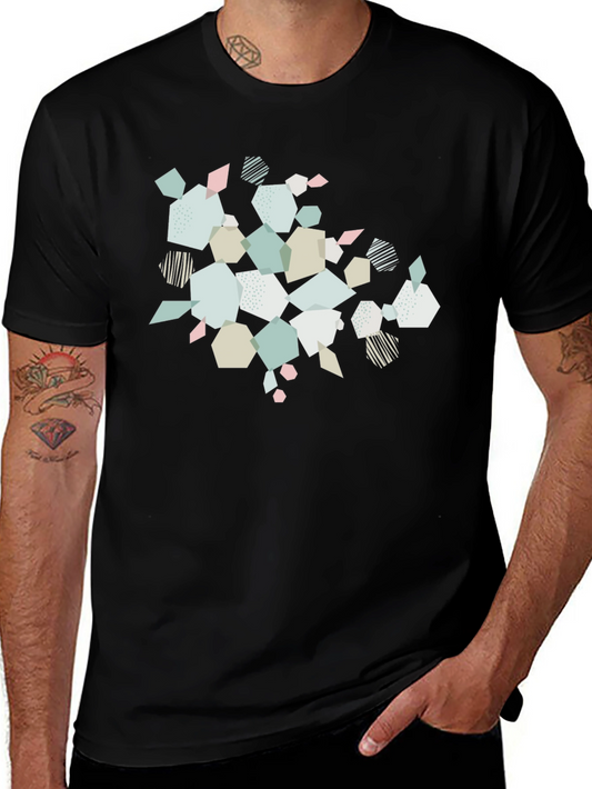 Geometric Print Black T-Shirt