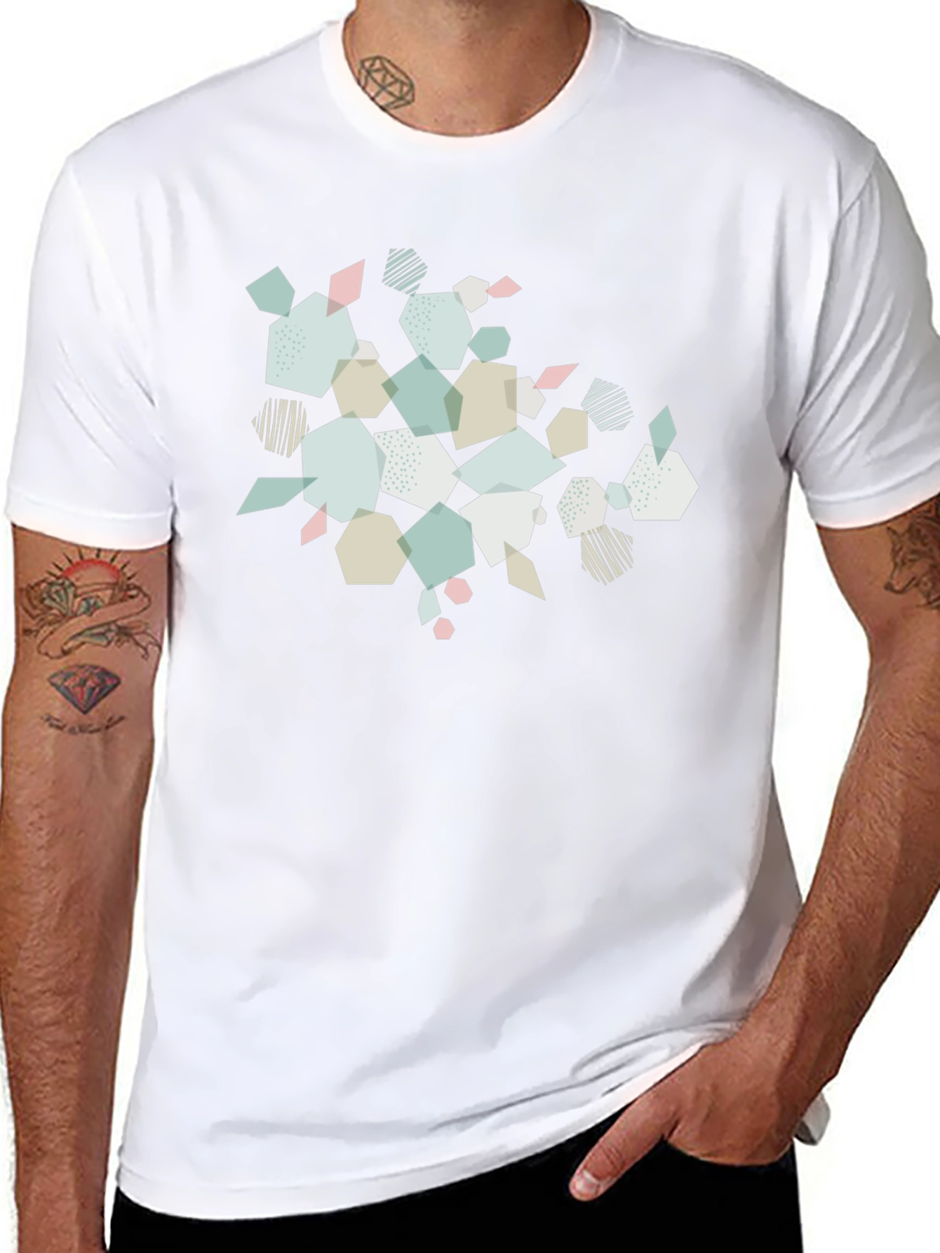 Geometric Print Black T-Shirt