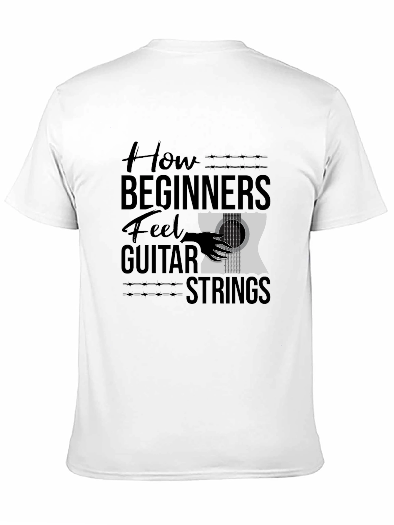 How Beginners Feel Guitar Strings Black T-Shirt