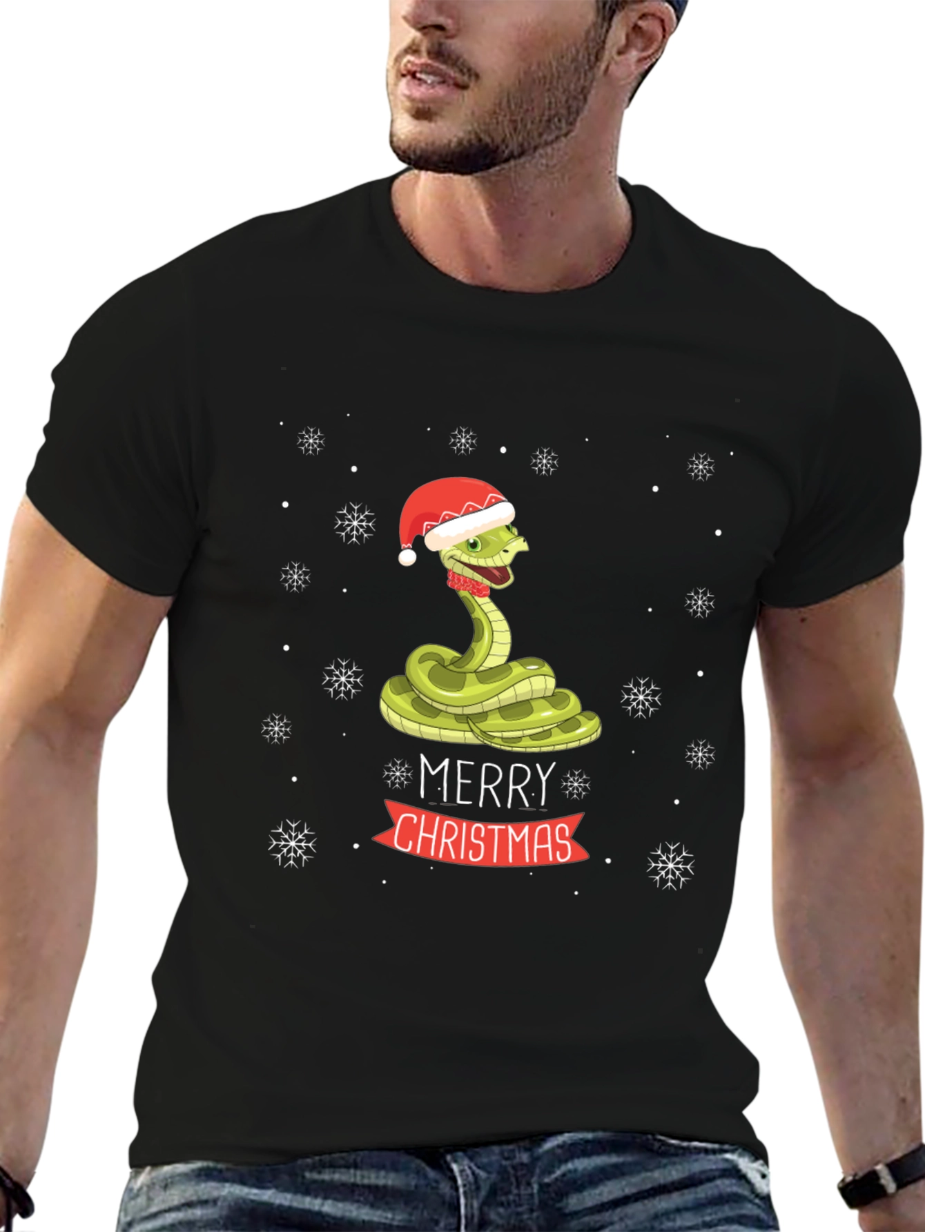 Festive Snake Christmas T-Shirt
