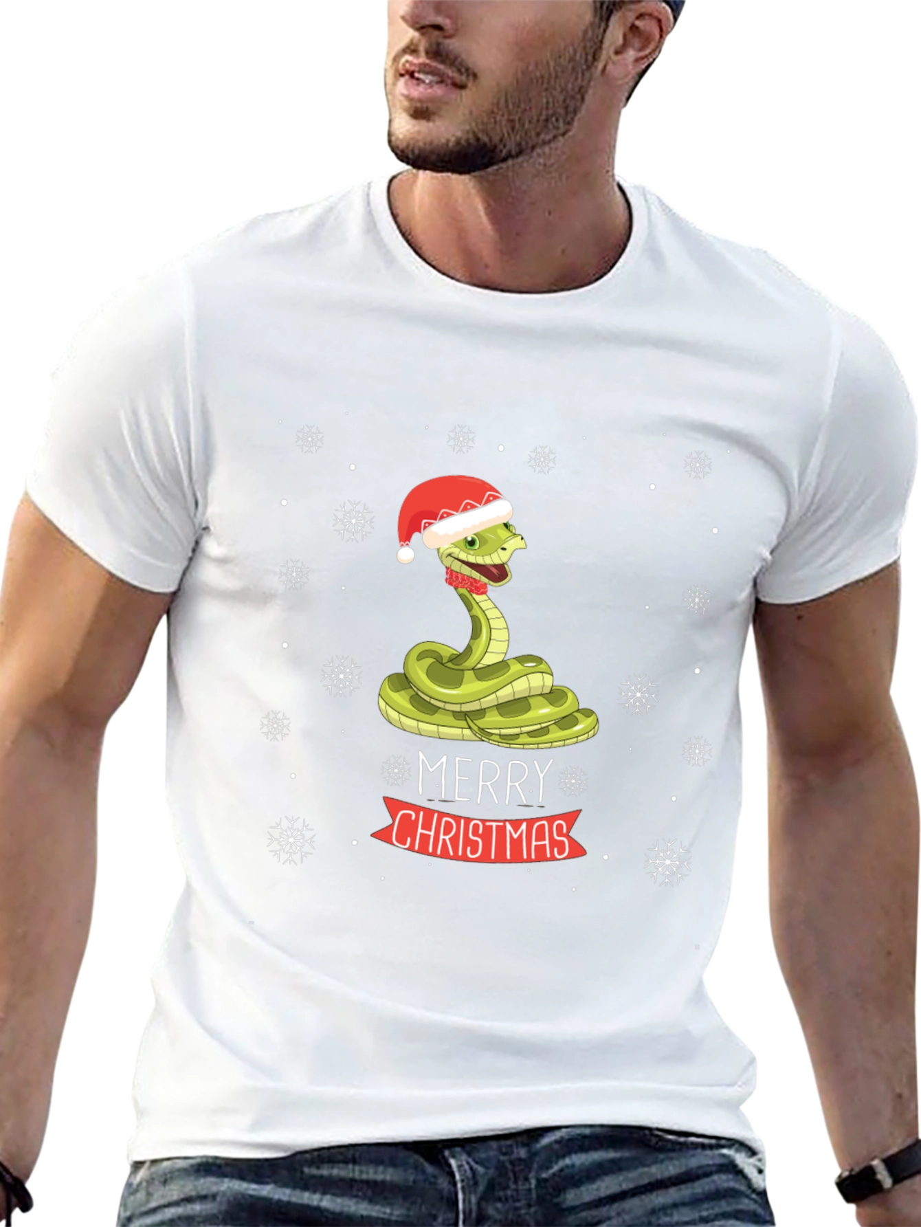 Festive Snake Christmas T-Shirt