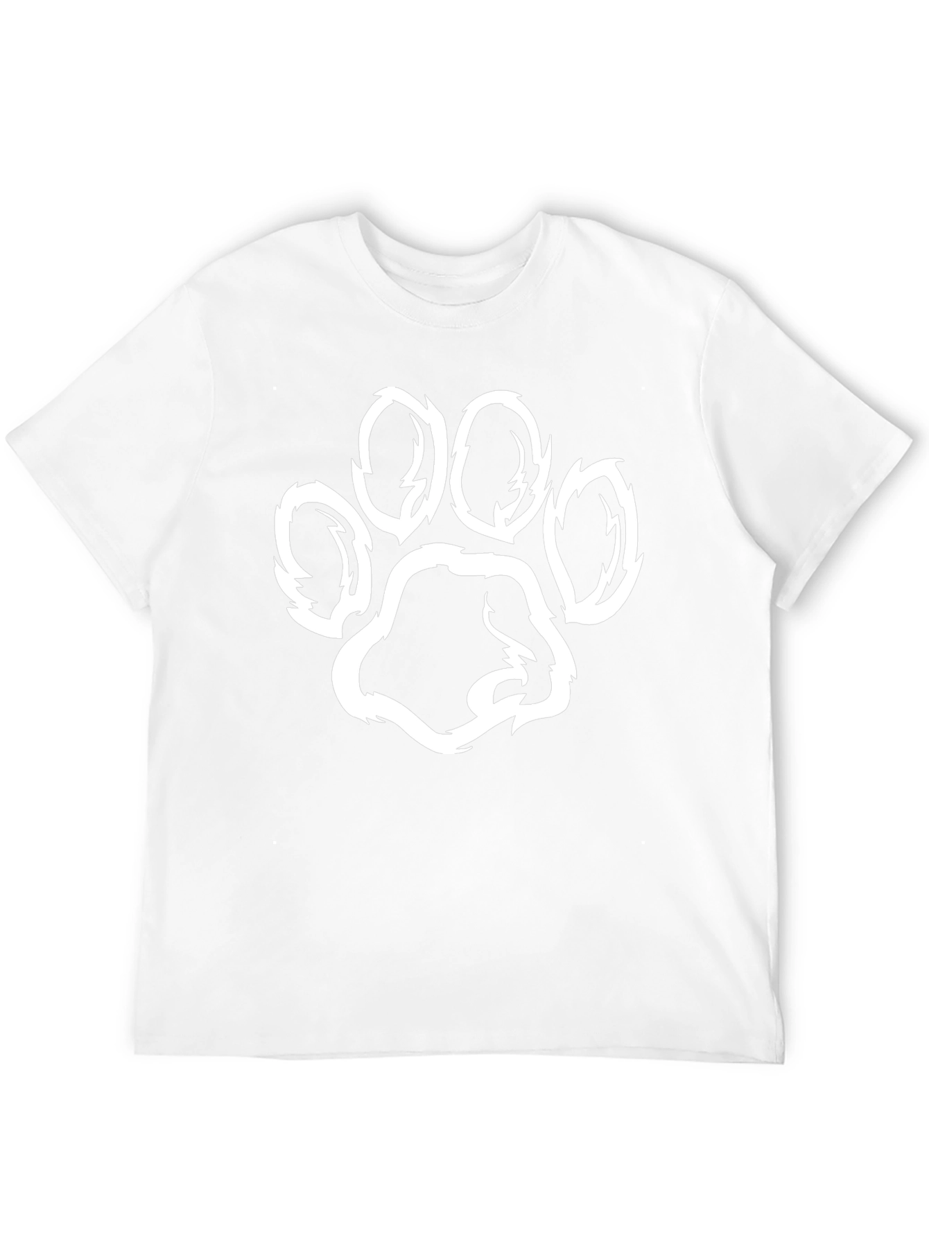 Black T-Shirt with Paw Print Graphic