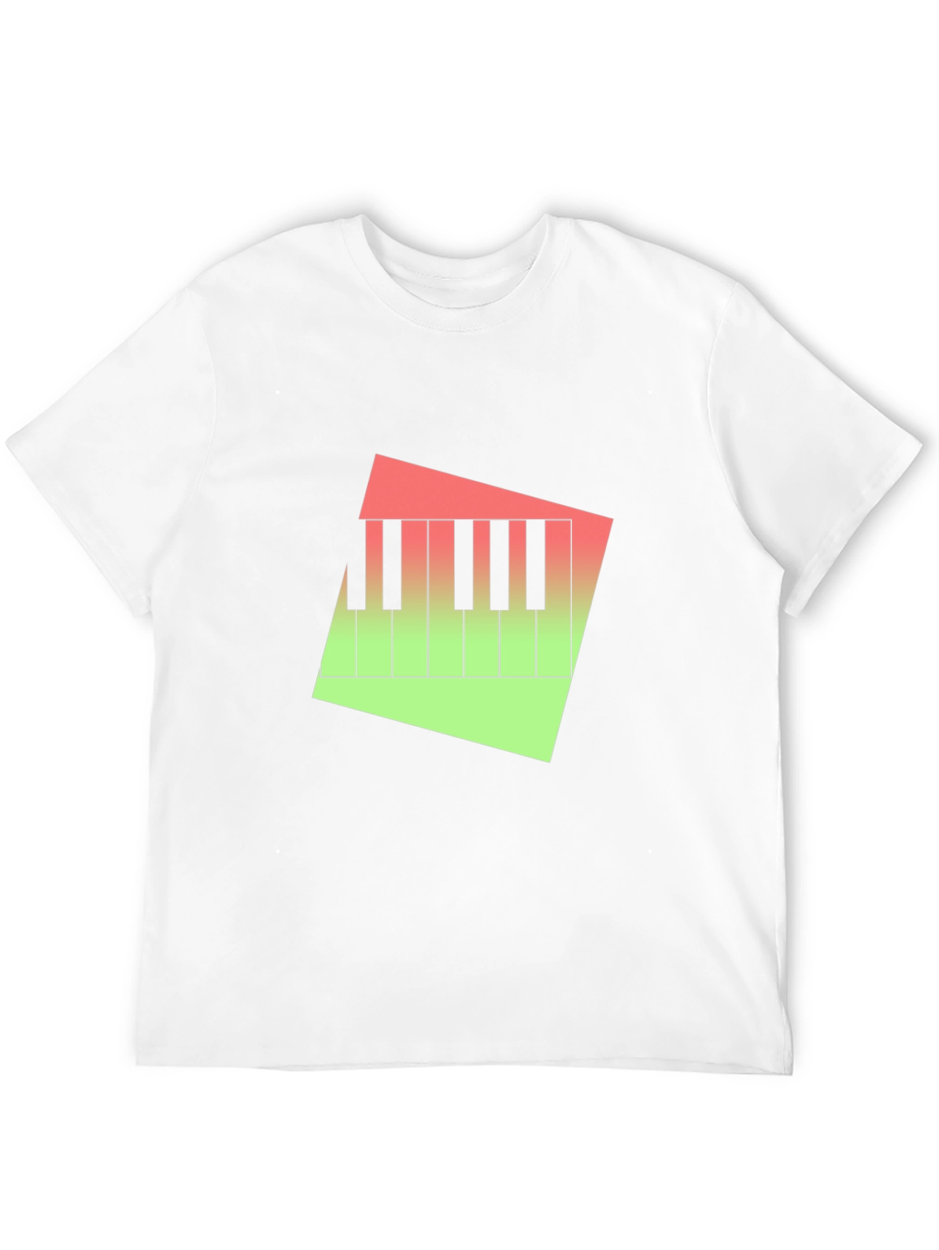 Piano Keys Graphic Tee - Modern Gradient Design