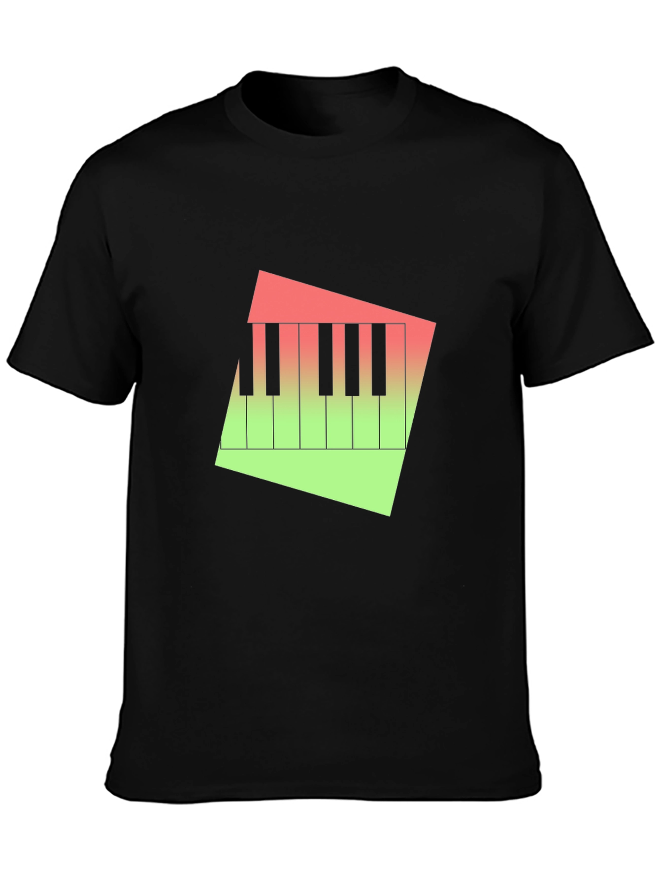 Piano Keys Graphic Tee - Modern Gradient Design
