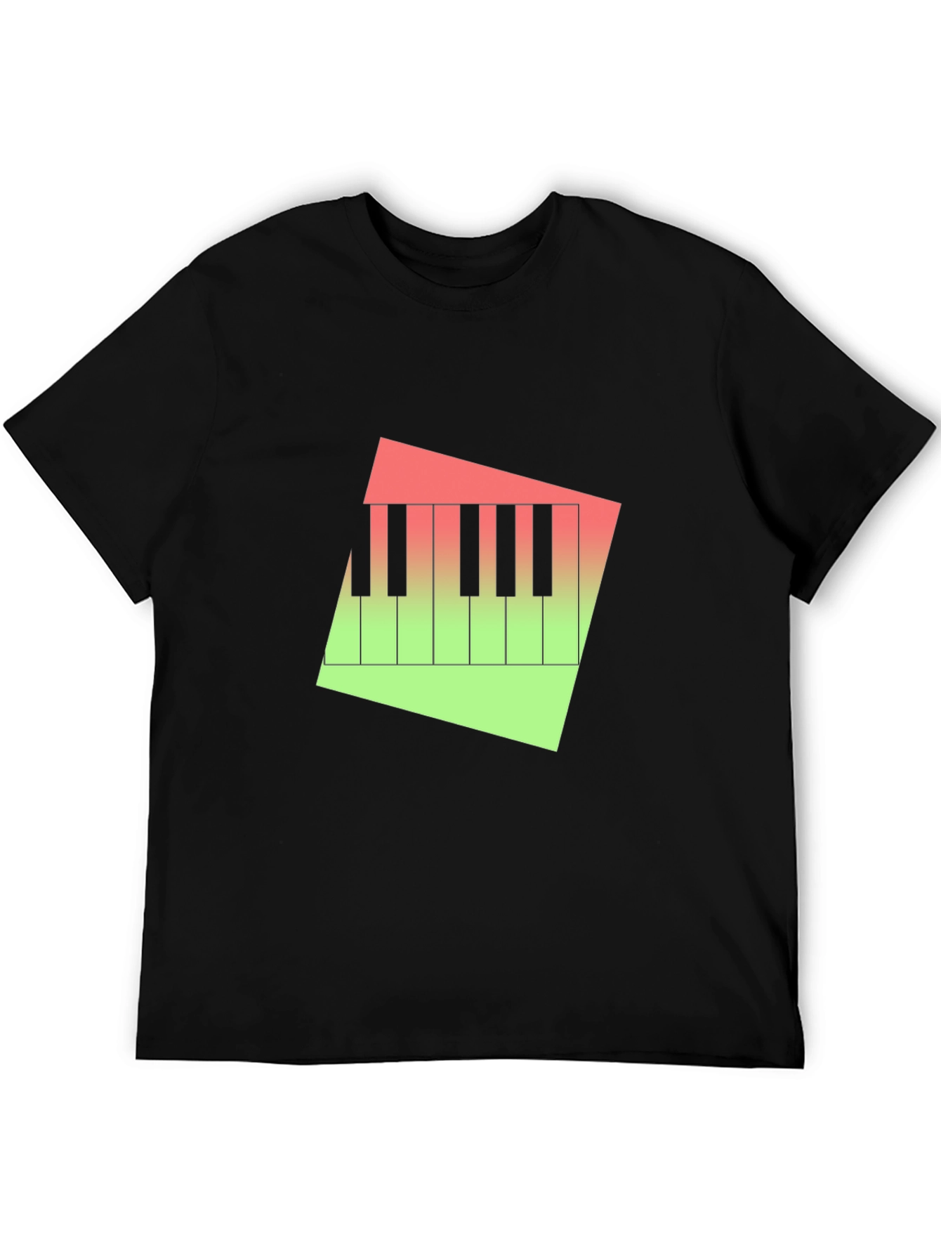 Piano Keys Graphic Tee - Modern Gradient Design