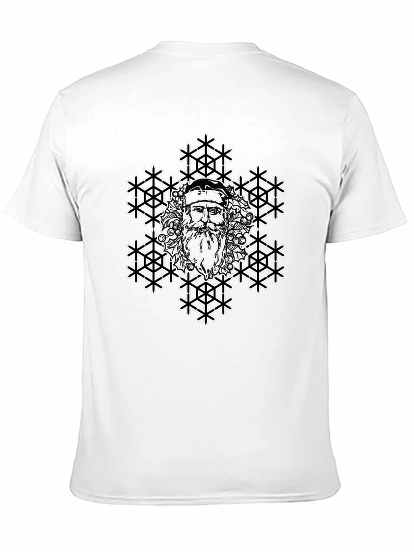 Santa Snowflake Graphic Tee - Black