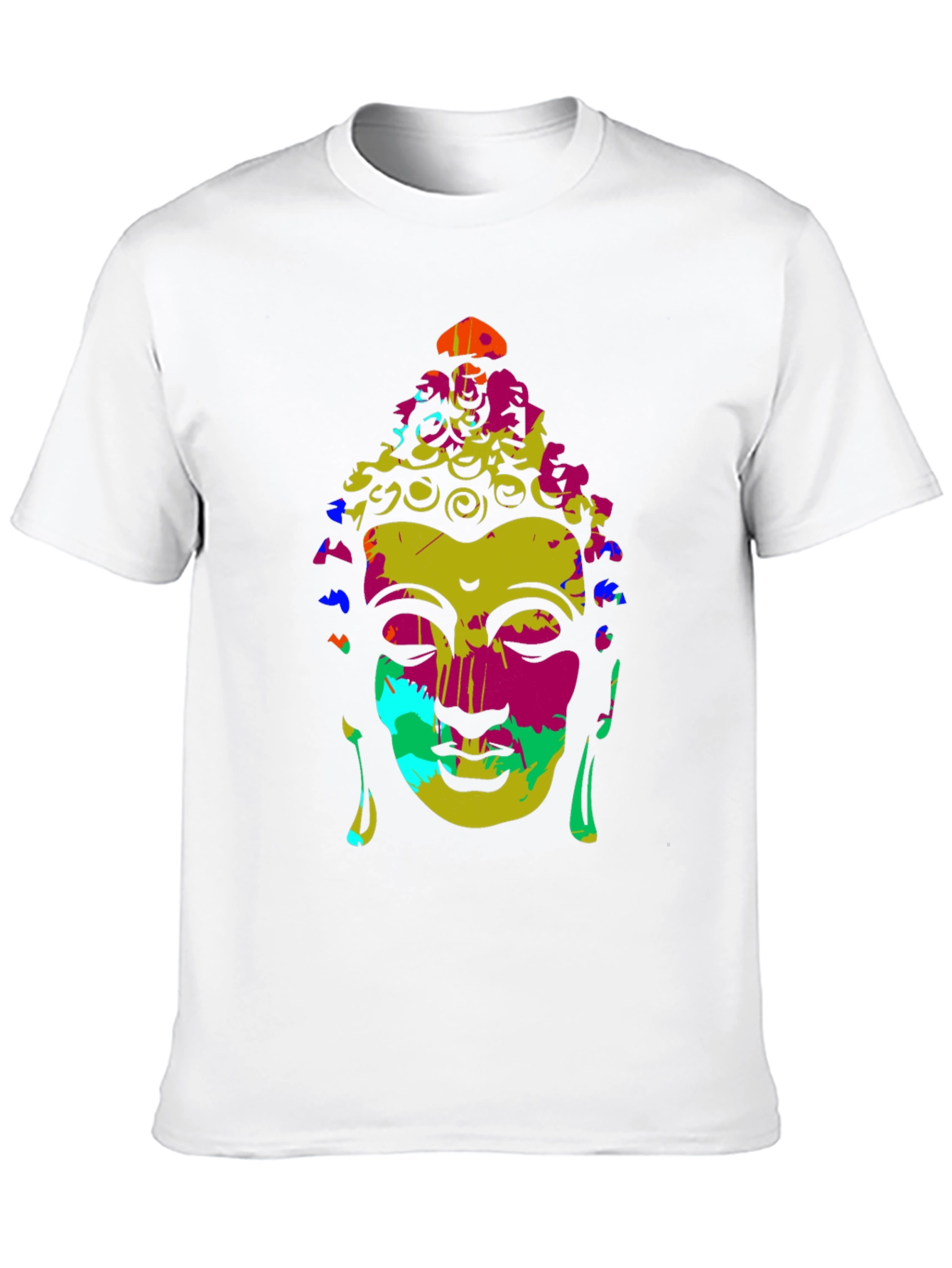 Colorful Buddha Graphic T-Shirt
