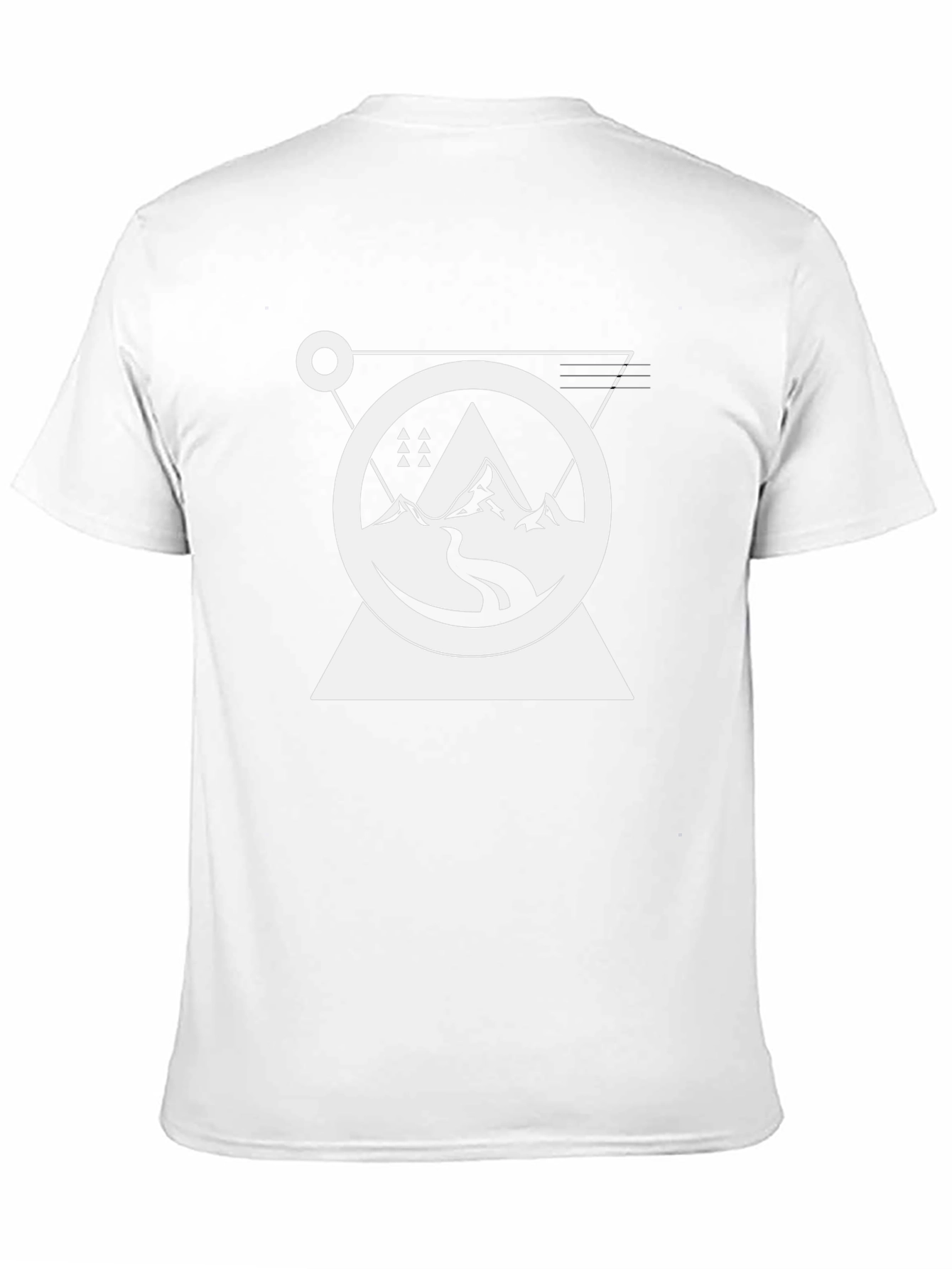 Geometric Mountain Graphic Tee - Black