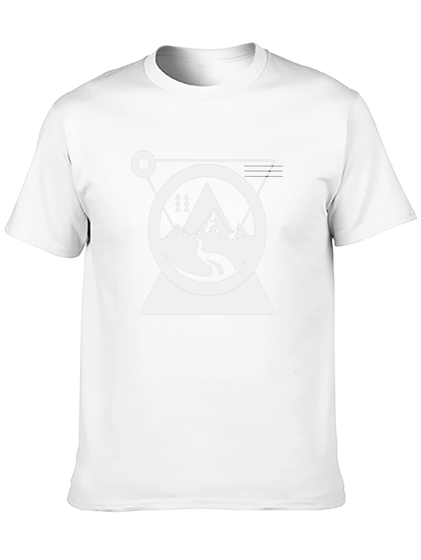 Geometric Mountain Graphic Tee - Black