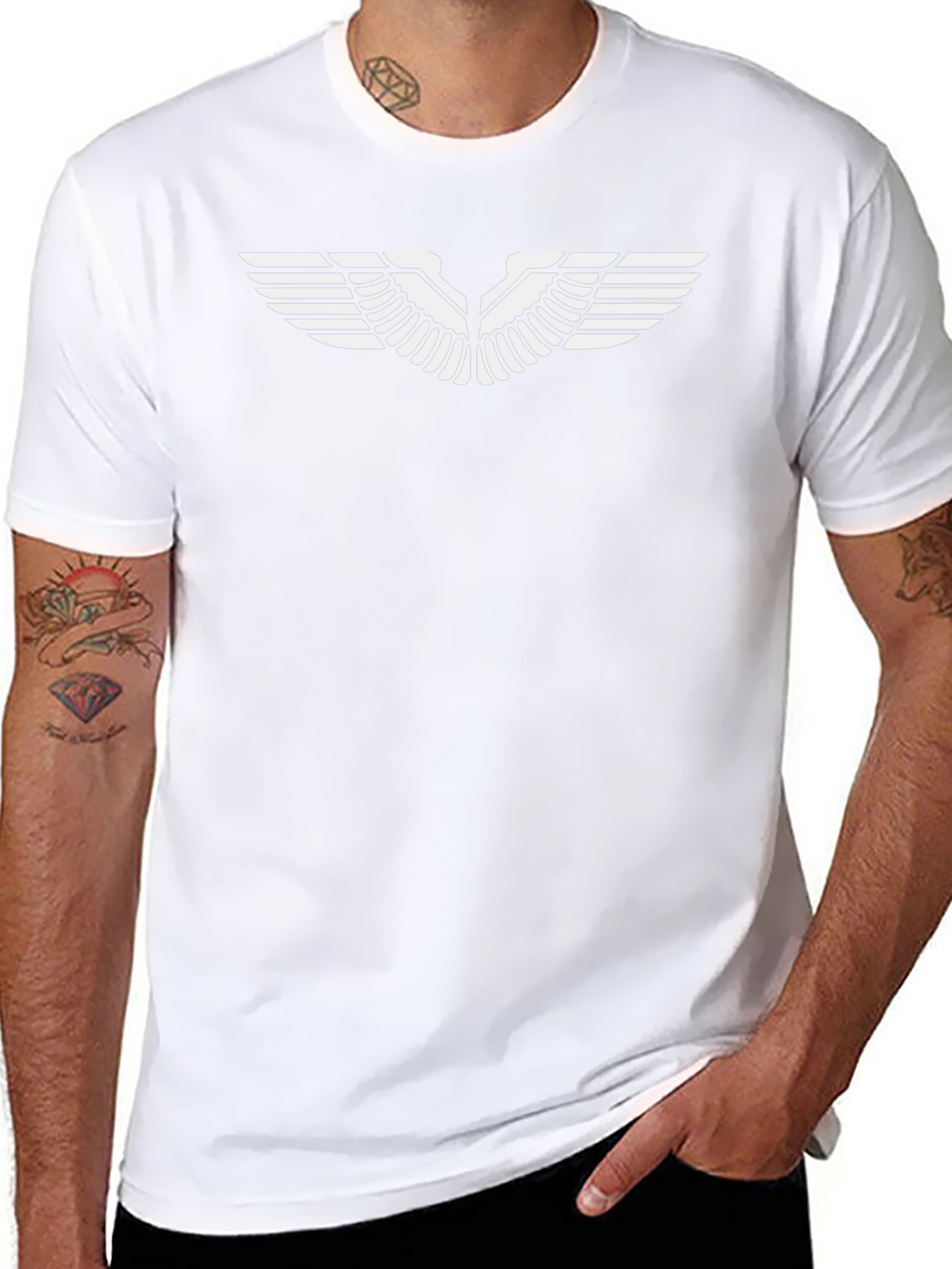 Winged Graphic Tee - Stylish Black Cotton T-Shirt
