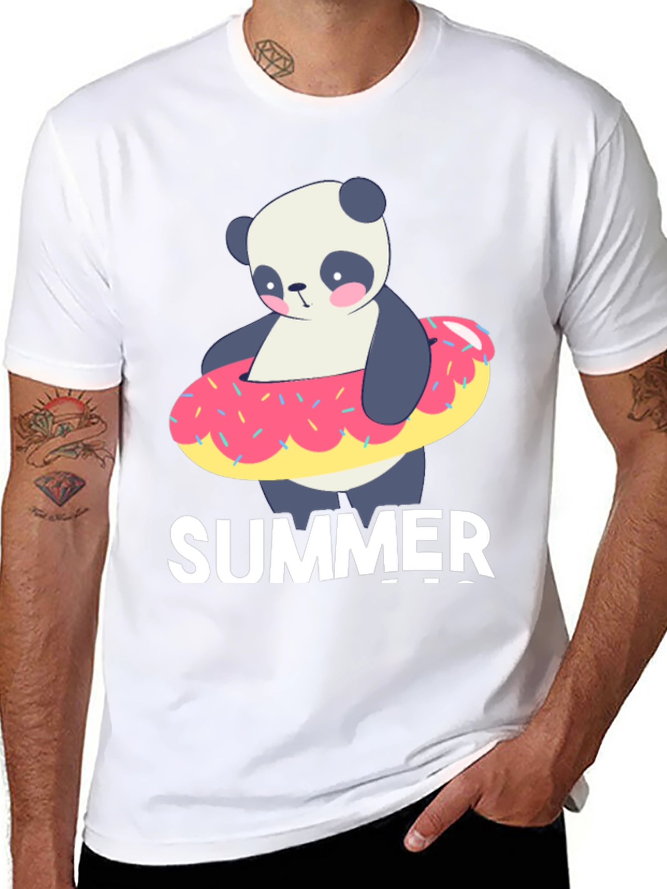 Summer Panda Doughnut T-Shirt