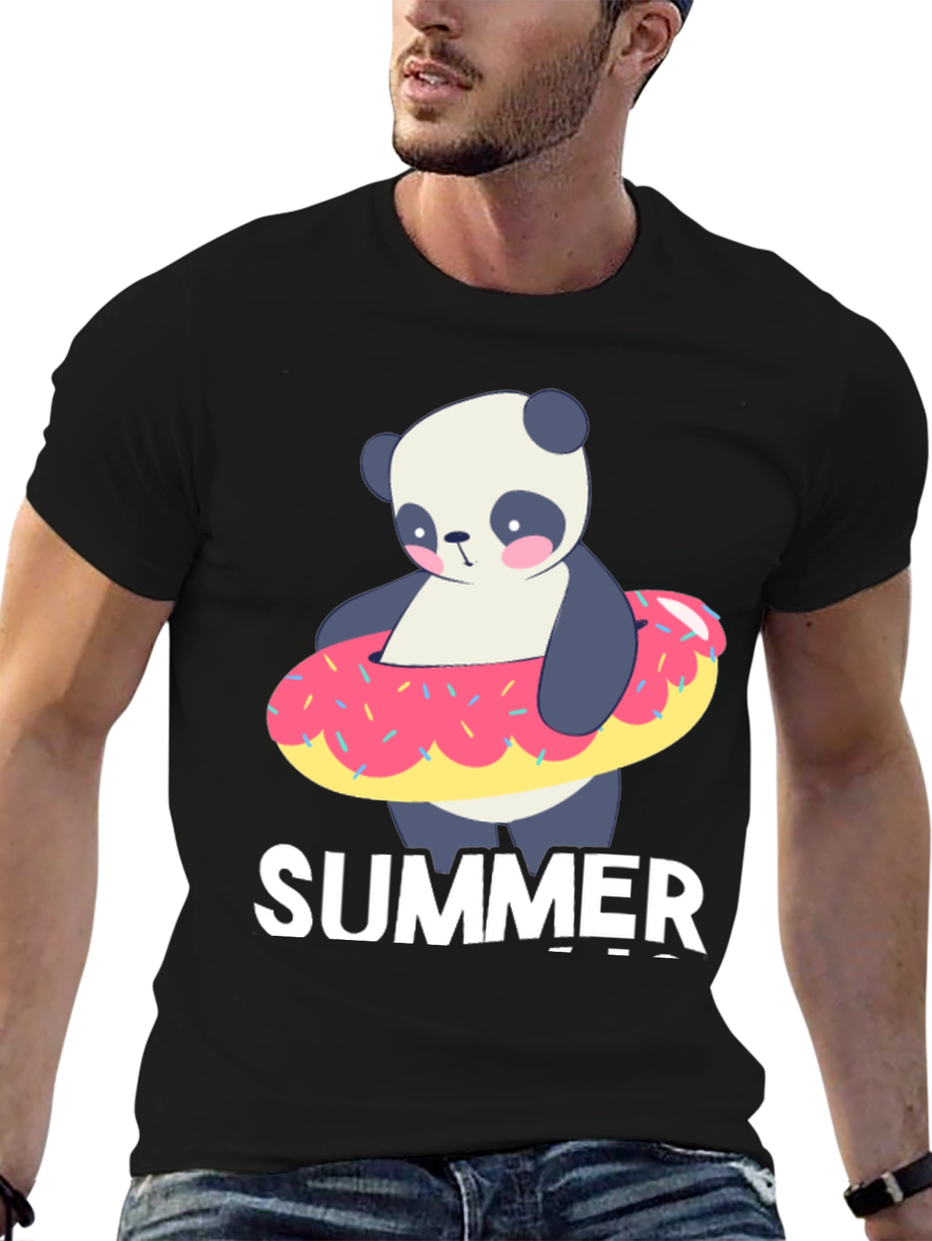 Summer Panda Doughnut T-Shirt