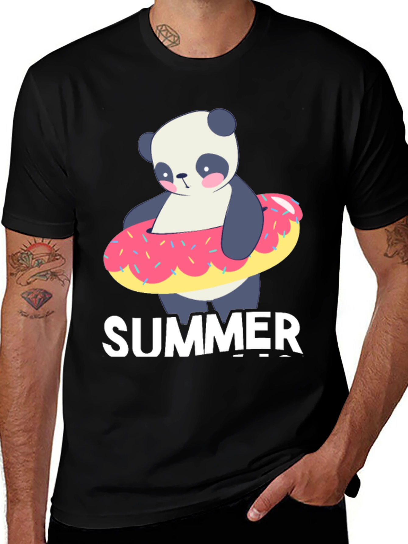 Summer Panda Doughnut T-Shirt