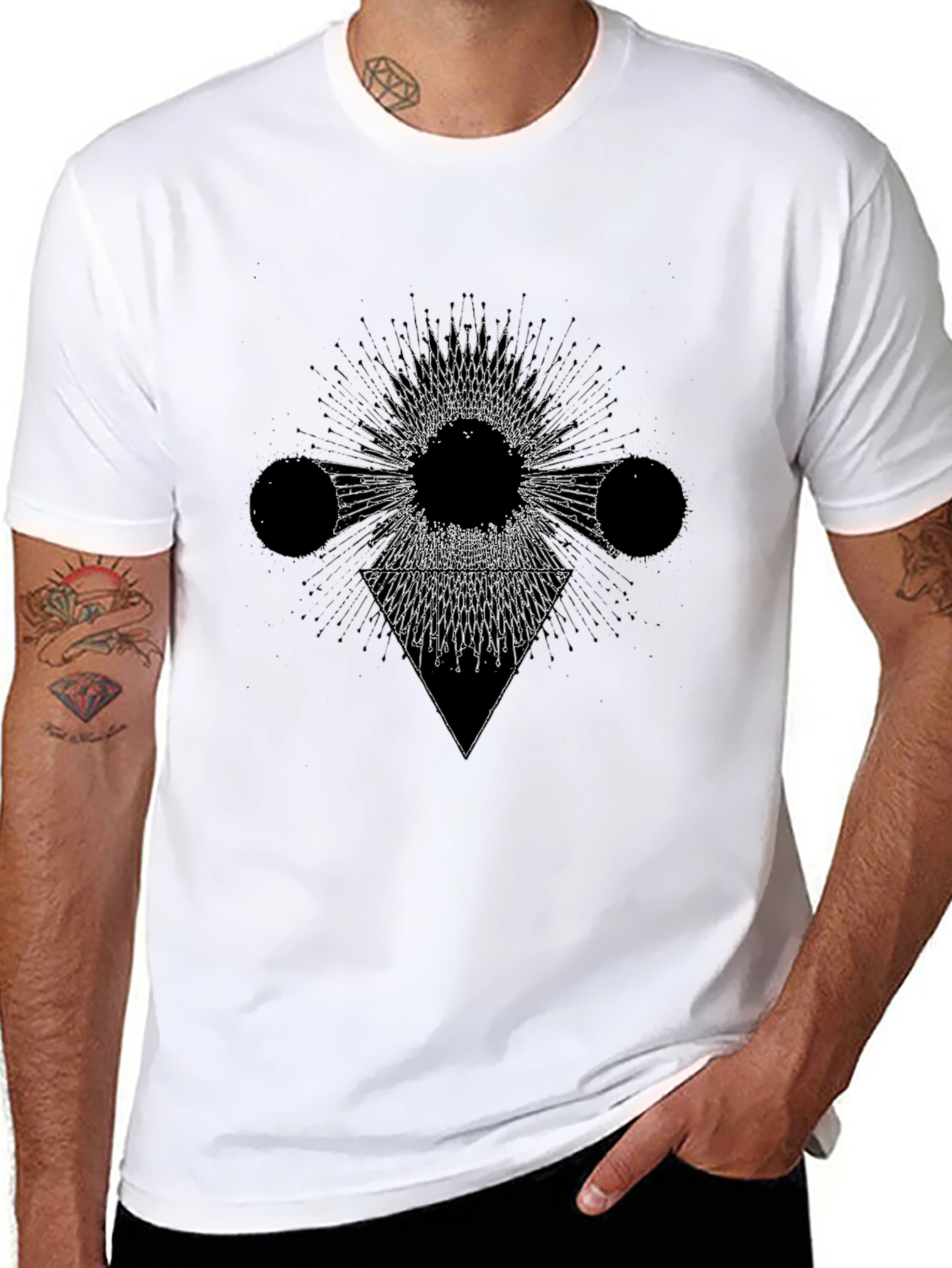 Geometric Graphic Black T-Shirt