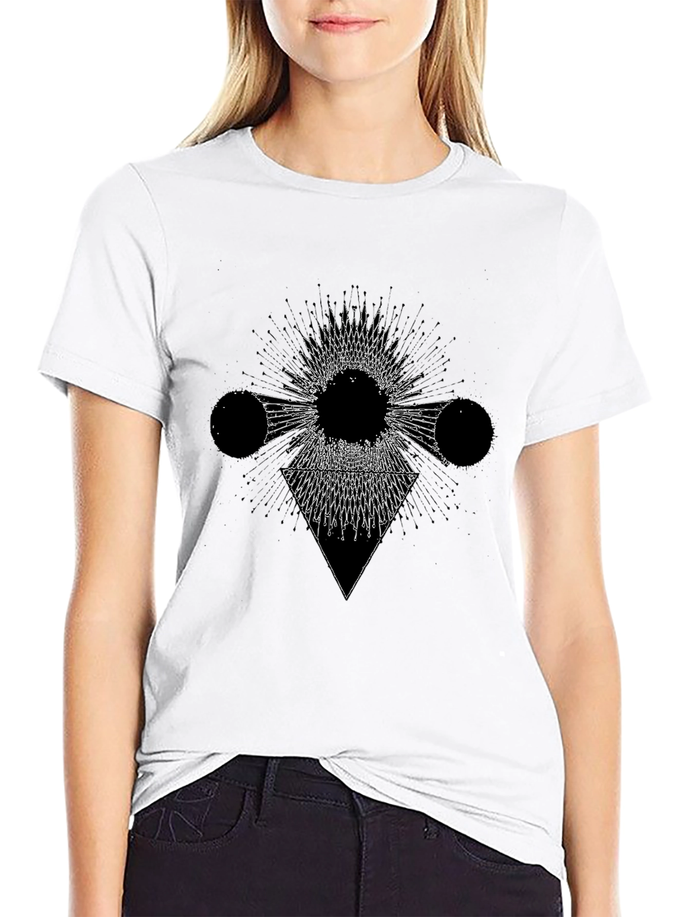 Geometric Graphic Black T-Shirt