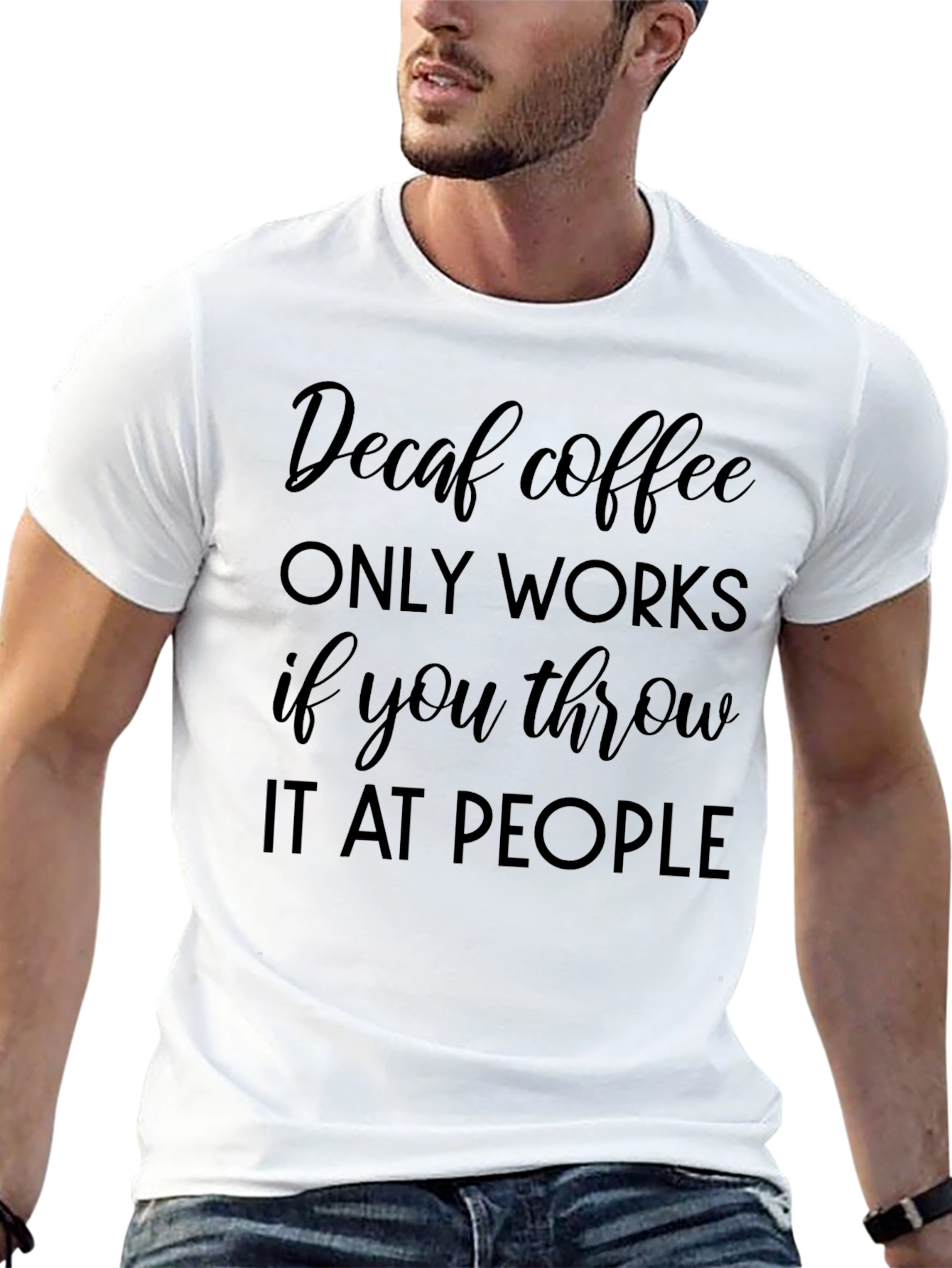 Funny Decaf Coffee Throwing T-Shirt