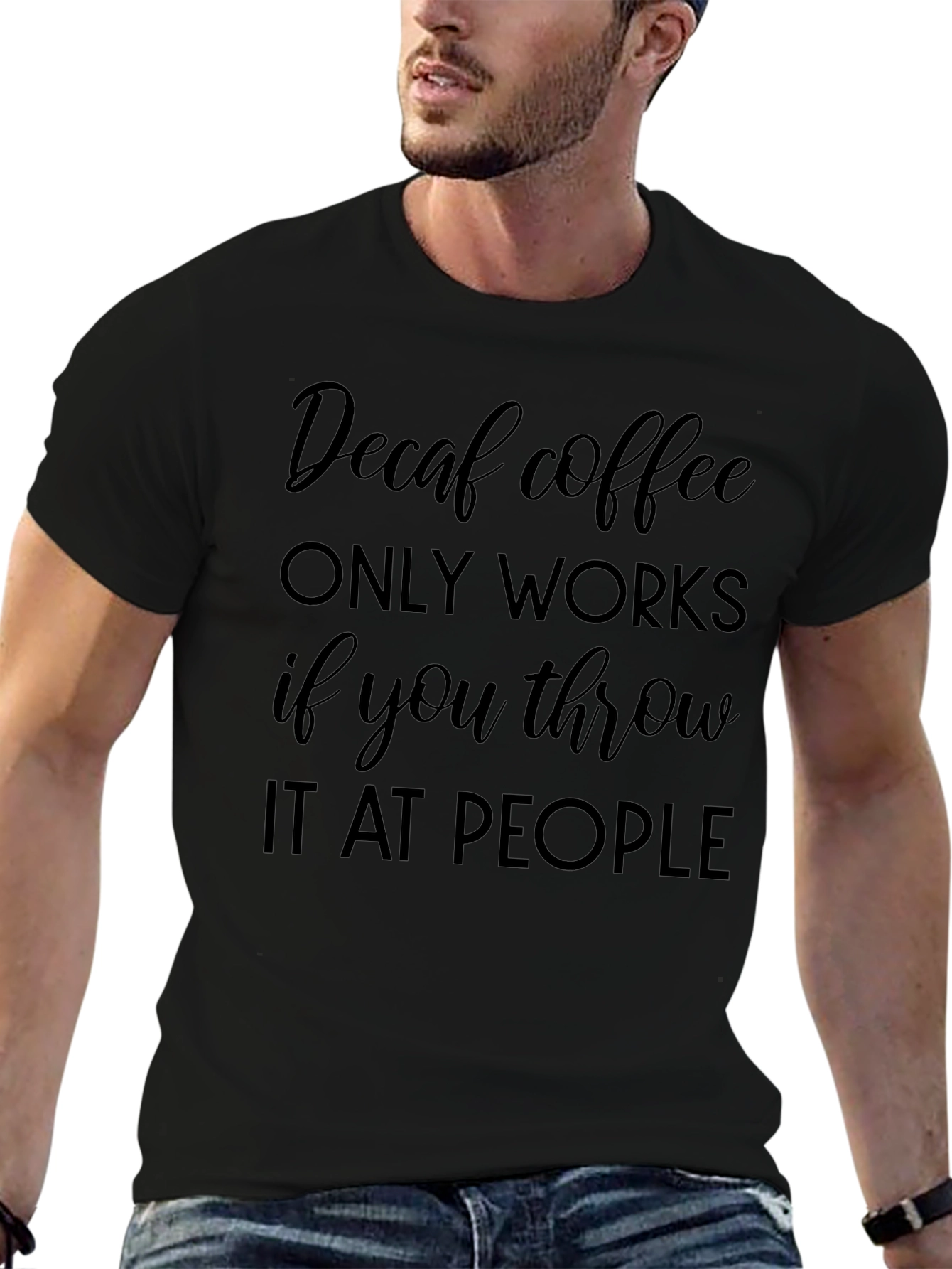 Funny Decaf Coffee Throwing T-Shirt