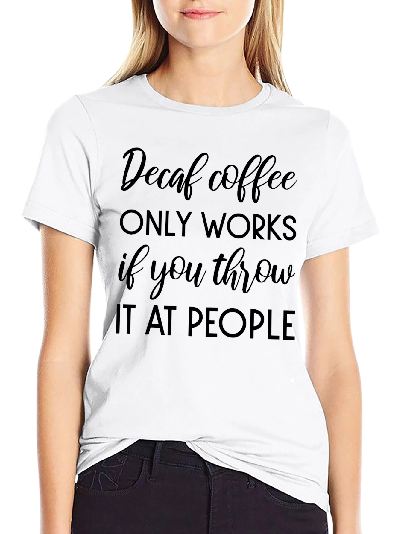 Funny Decaf Coffee Throwing T-Shirt