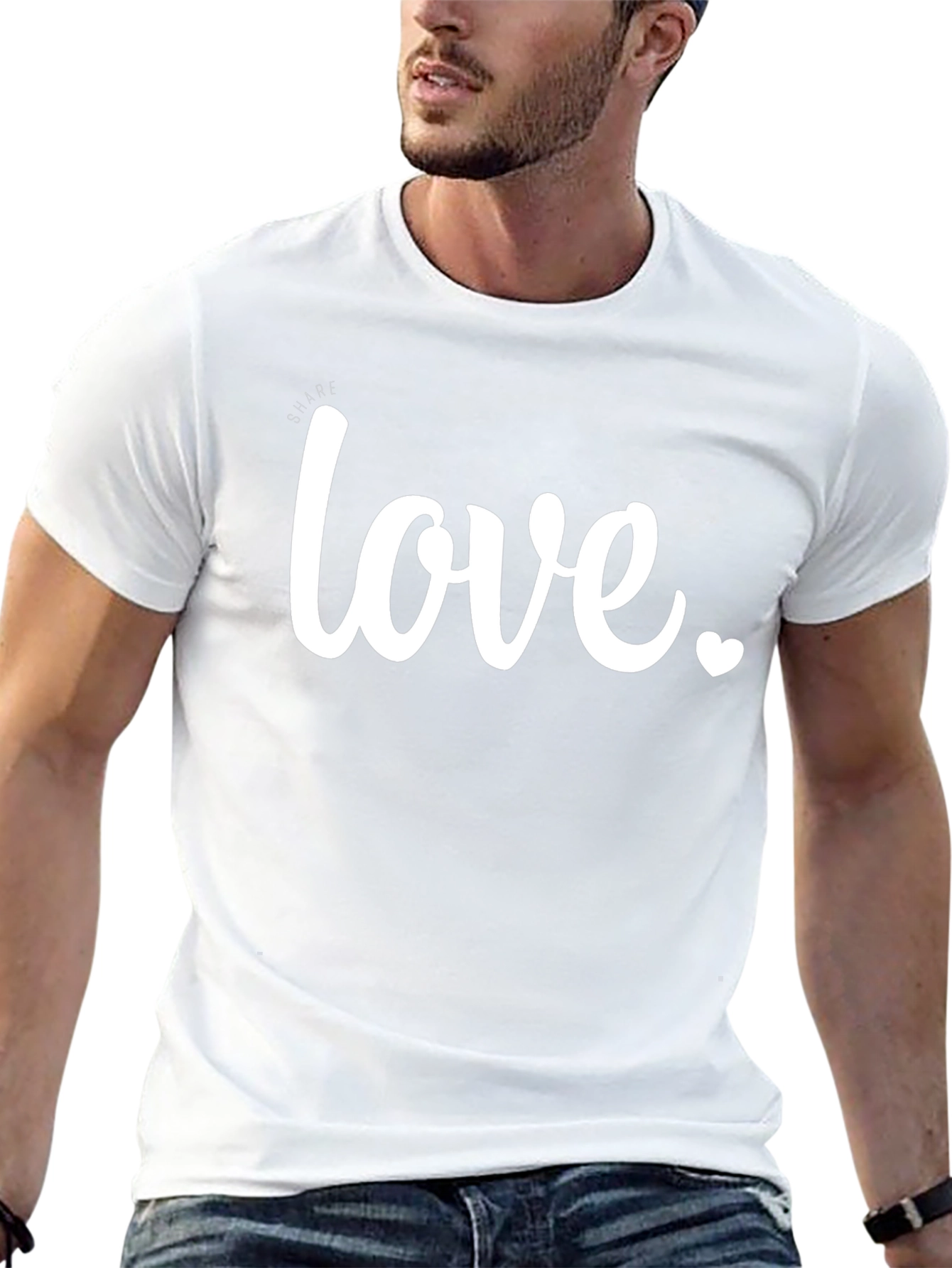 Love Heart Graphic Tee - Casual Black T-Shirt