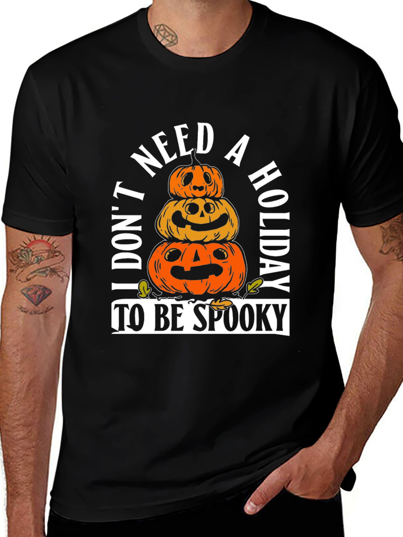 Spooky Season T-Shirt: Pumpkin Stack Tee