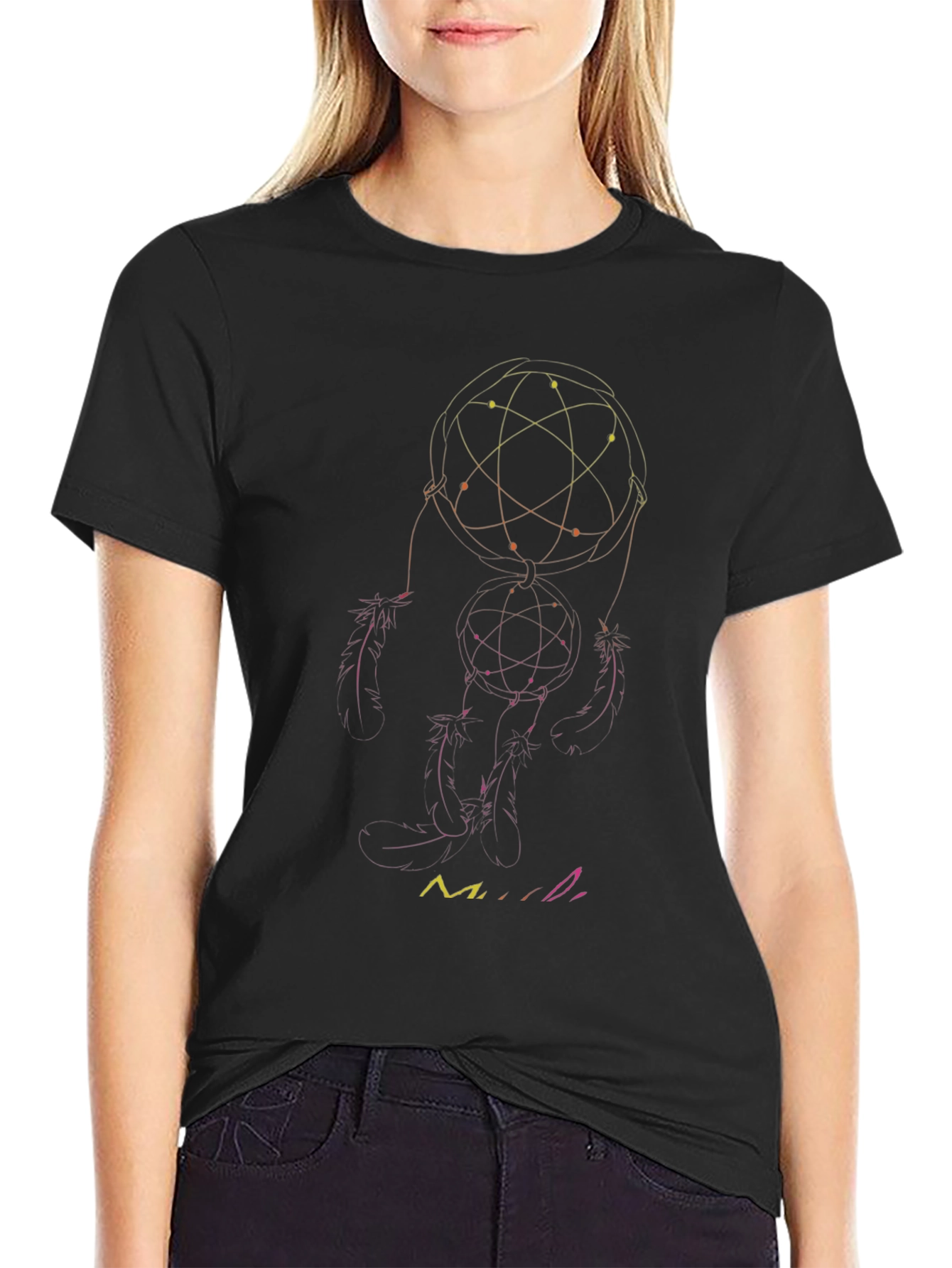 Dreamcatcher Graphic Tee - Stylish Black T-Shirt