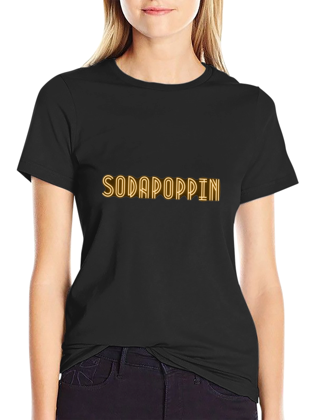 Sodapoppin Neon Graphic Black T-Shirt