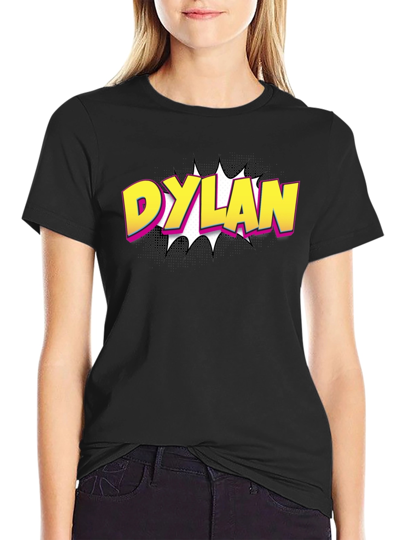 Dylan Comic Style Black T-Shirt
