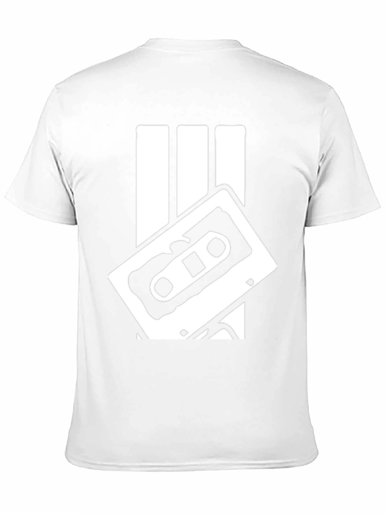 Retro Cassette Tape Graphic Tee - Black Cotton Blend