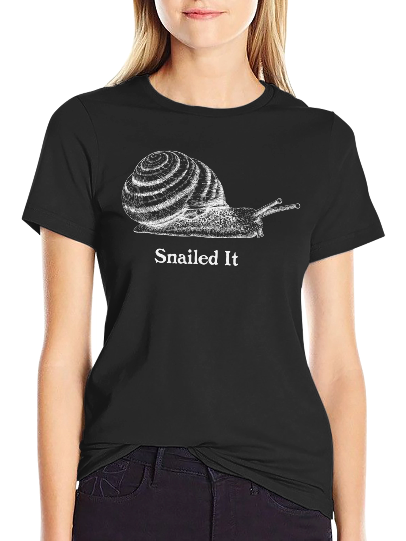 Snailed It Graphic Tee - Black Cotton T-Shirt
