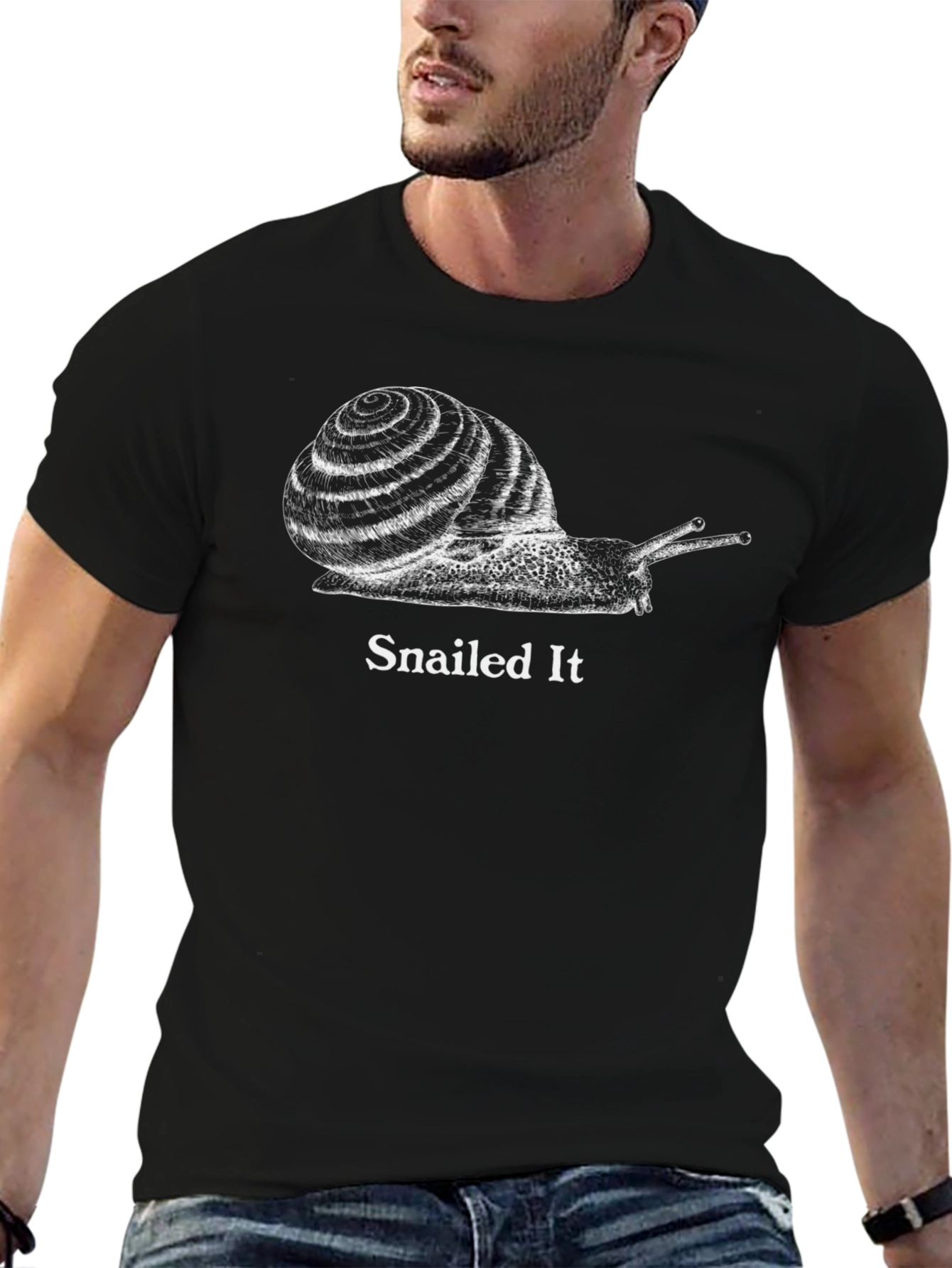 Snailed It Graphic Tee - Black Cotton T-Shirt