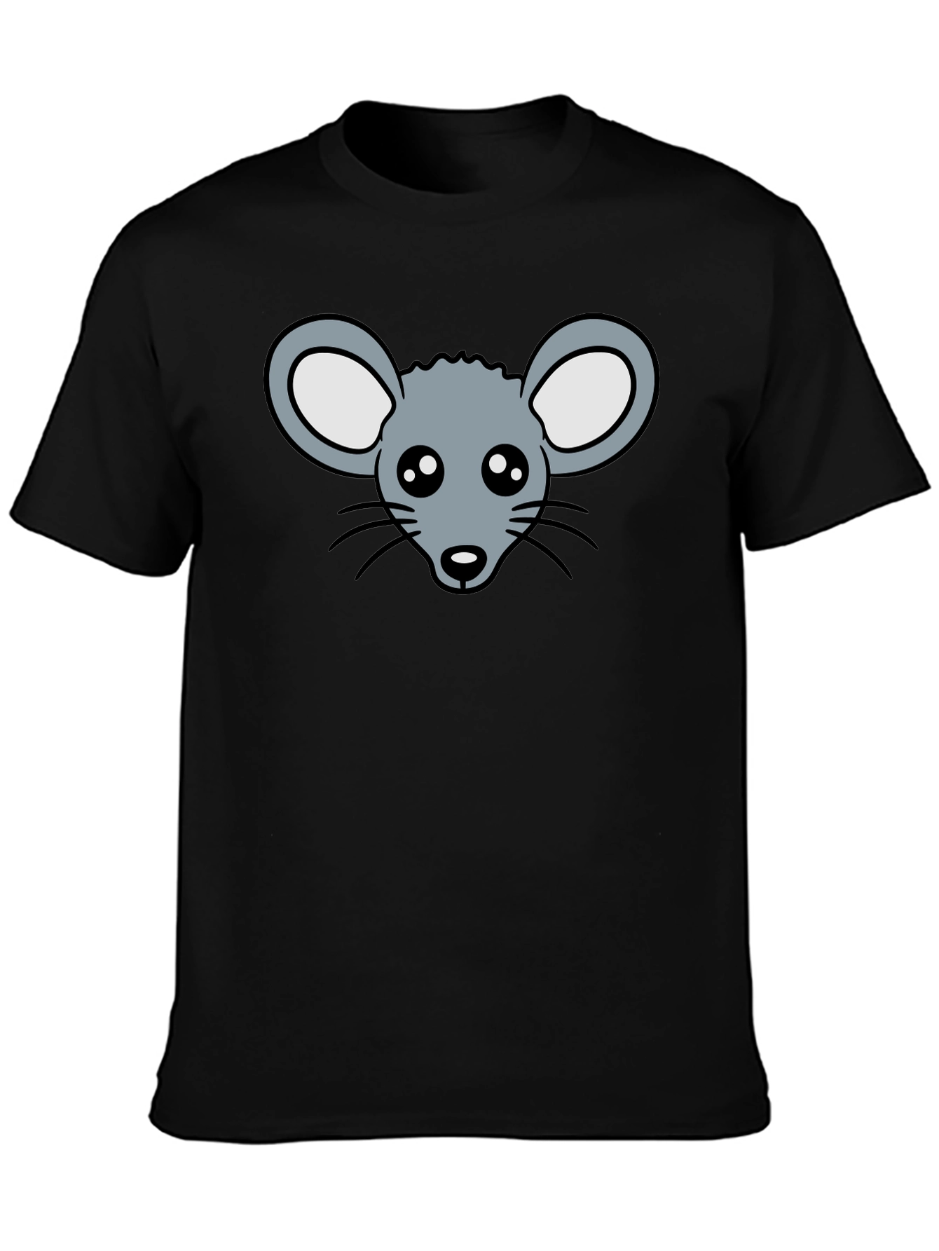 Cute Mouse Graphic T-Shirt - Black Cotton Tee