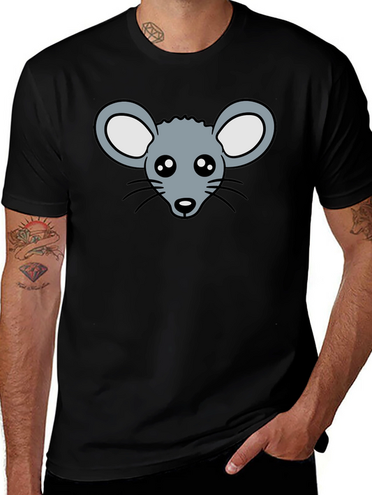 Cute Mouse Graphic T-Shirt - Black Cotton Tee